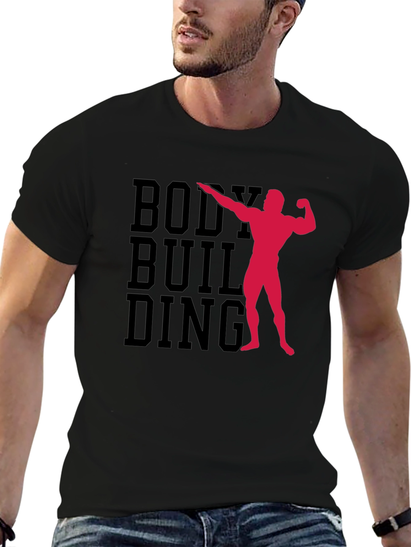 Bodybuilding Graphic Print T-Shirt