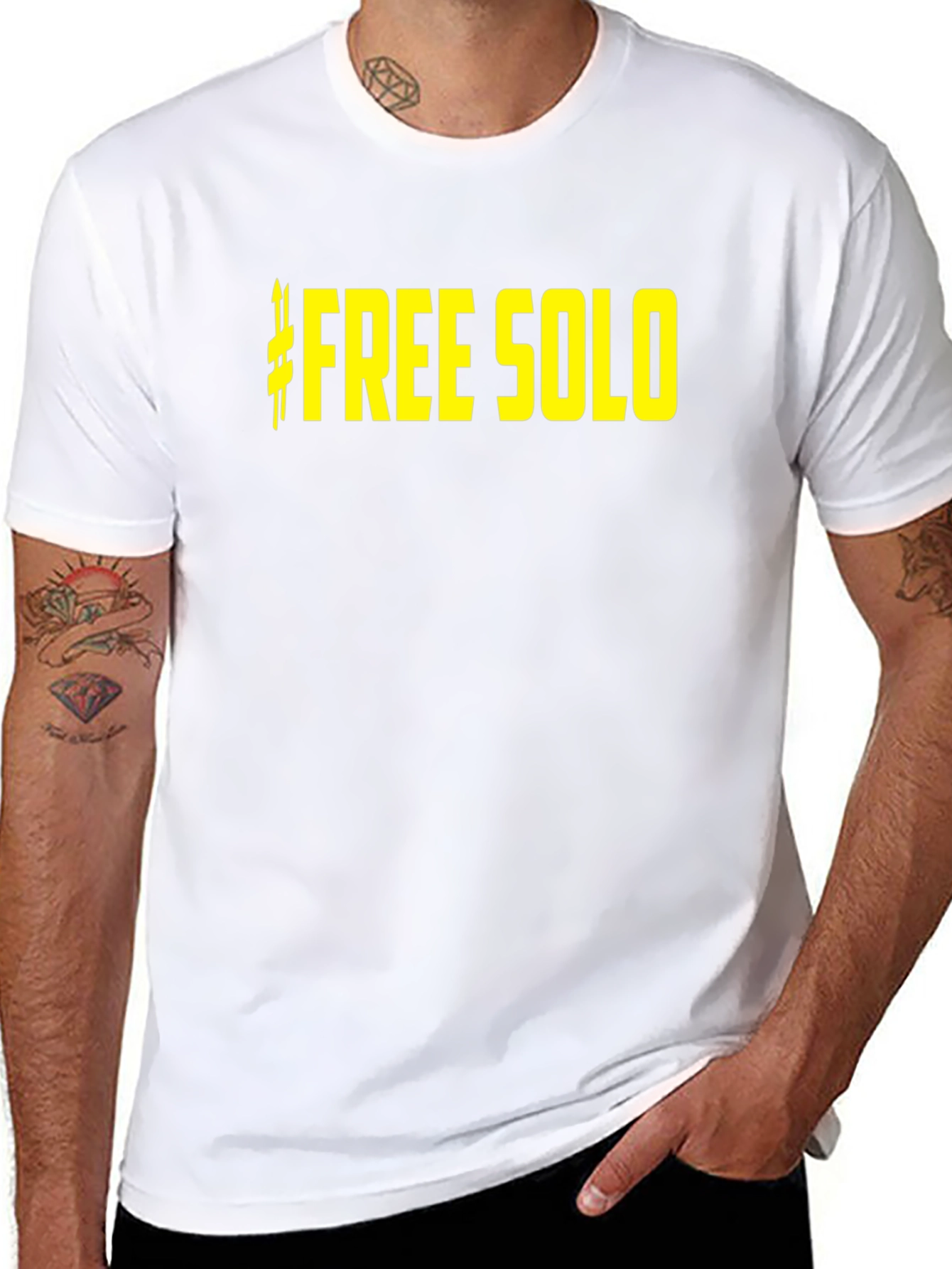 Free Solo Black Cotton Graphic Tee