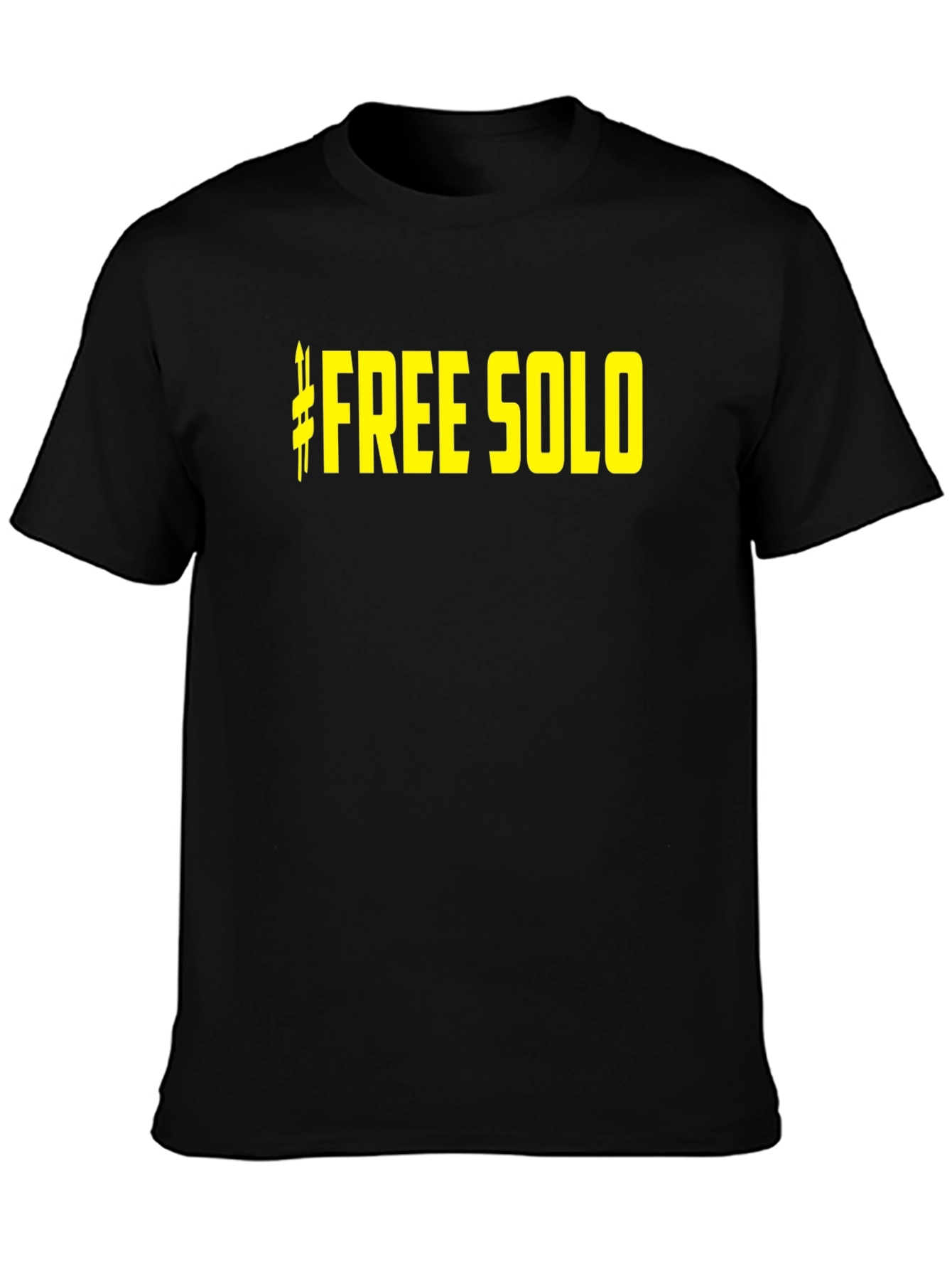 Free Solo Black Cotton Graphic Tee