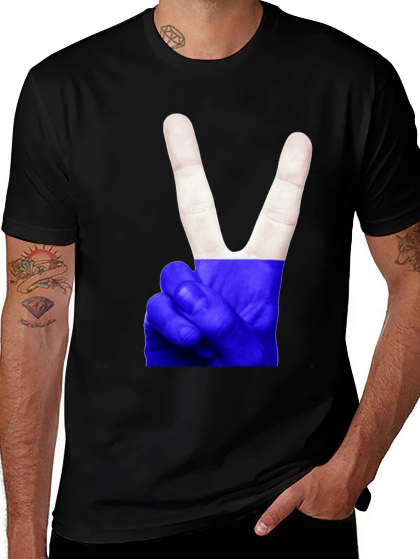 Peace Sign Graphic T-Shirt - Black