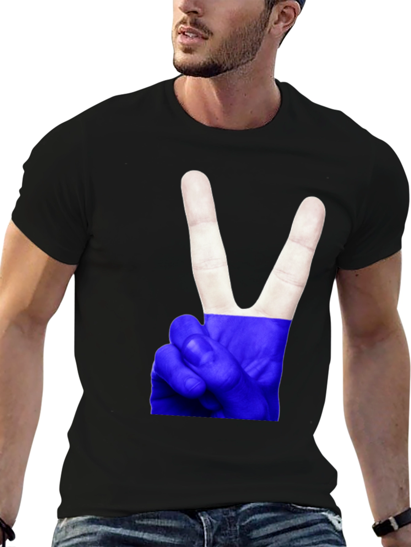 Peace Sign Graphic T-Shirt - Black