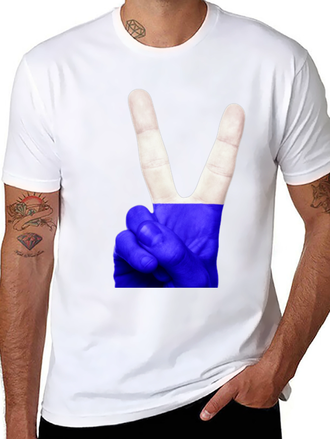 Peace Sign Graphic T-Shirt - Black