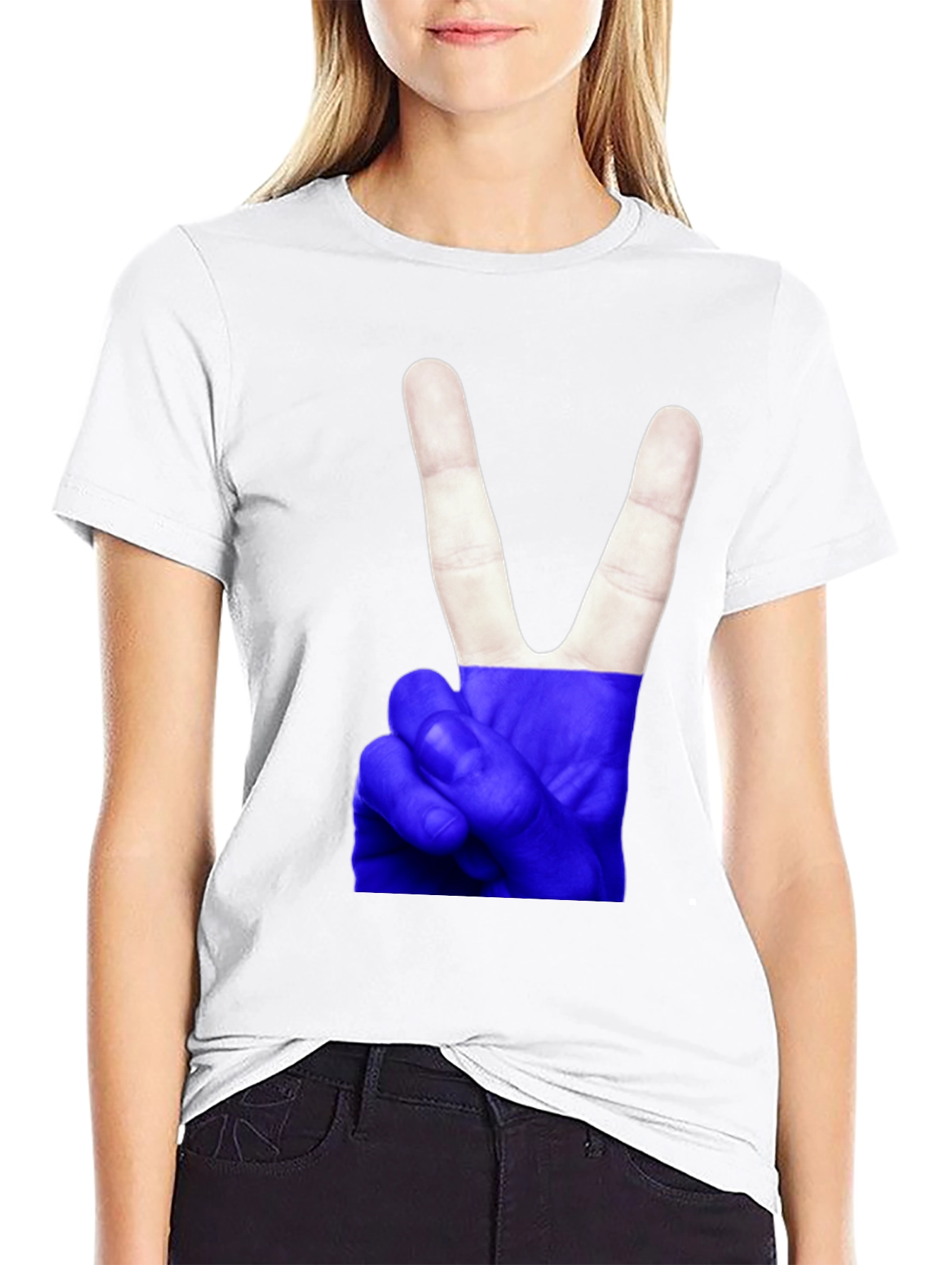 Peace Sign Graphic T-Shirt - Black