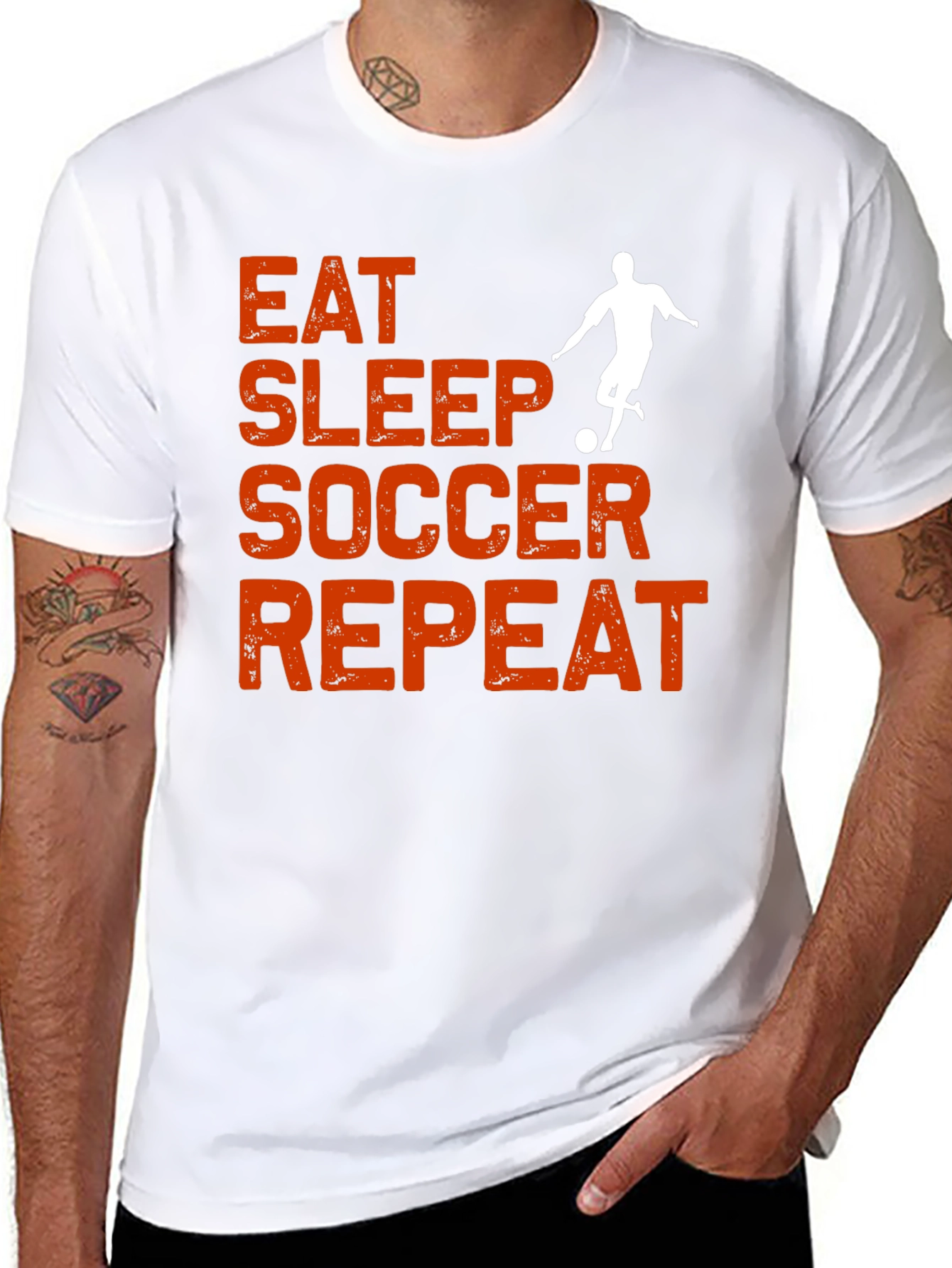 Eat Sleep Soccer Repeat Graphic Tee