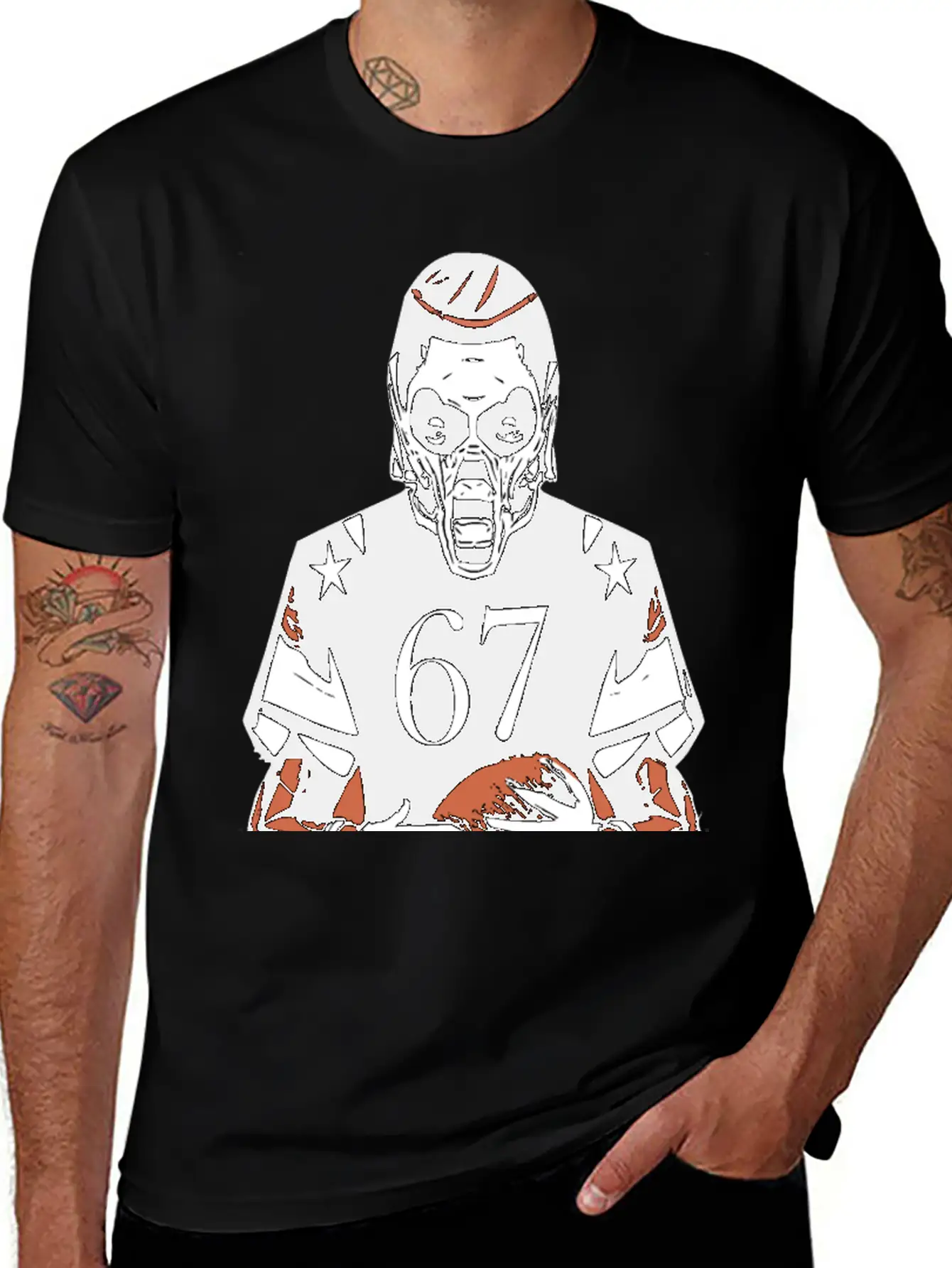 Fearless Gridiron Beast - Monster Football Player Unisex Casual T-Shirt – Clean Design For Daily Comfort