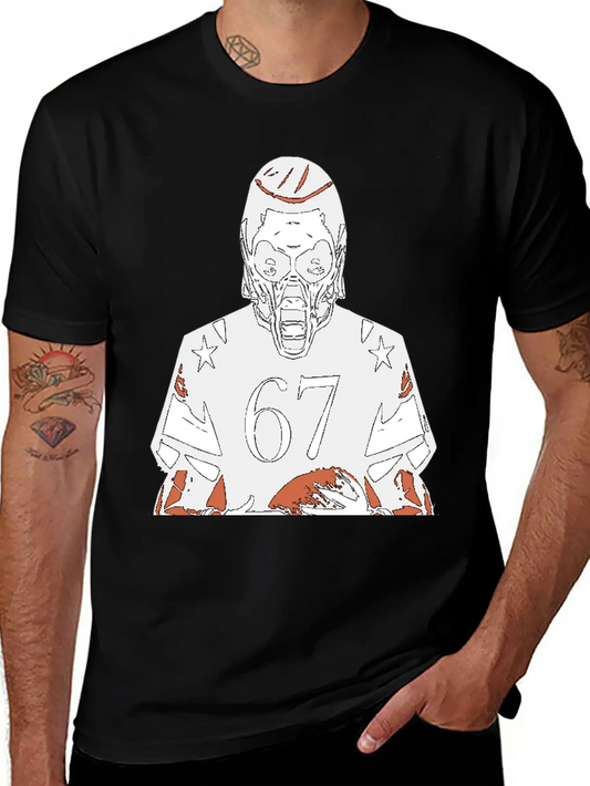 Fearless Gridiron Beast - Monster Football Player Unisex Casual T-Shirt – Clean Design For Daily Comfort