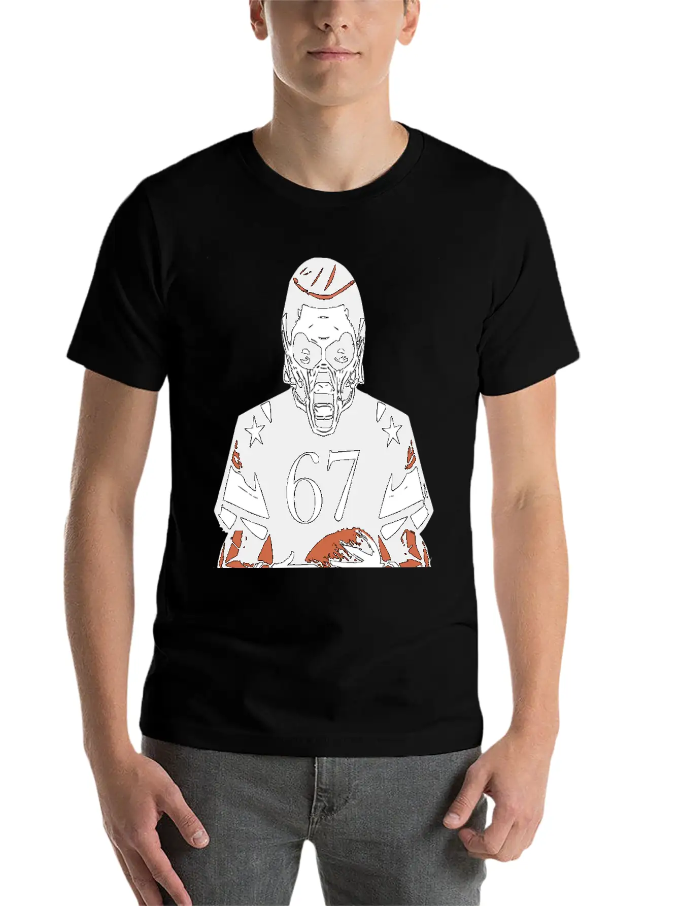 Fearless Gridiron Beast - Monster Football Player Unisex Casual T-Shirt – Clean Design For Daily Comfort