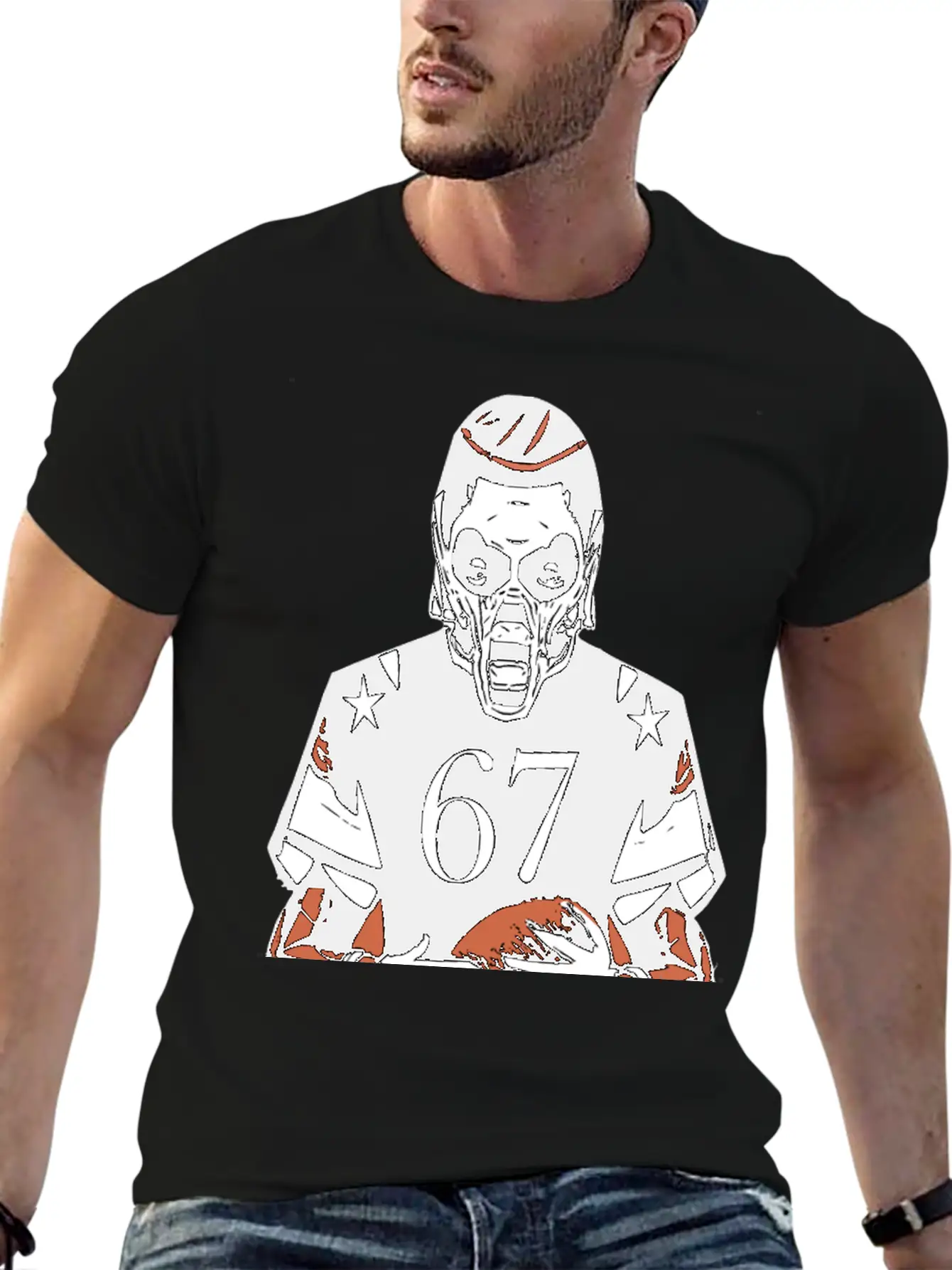 Fearless Gridiron Beast - Monster Football Player Unisex Casual T-Shirt – Clean Design For Daily Comfort