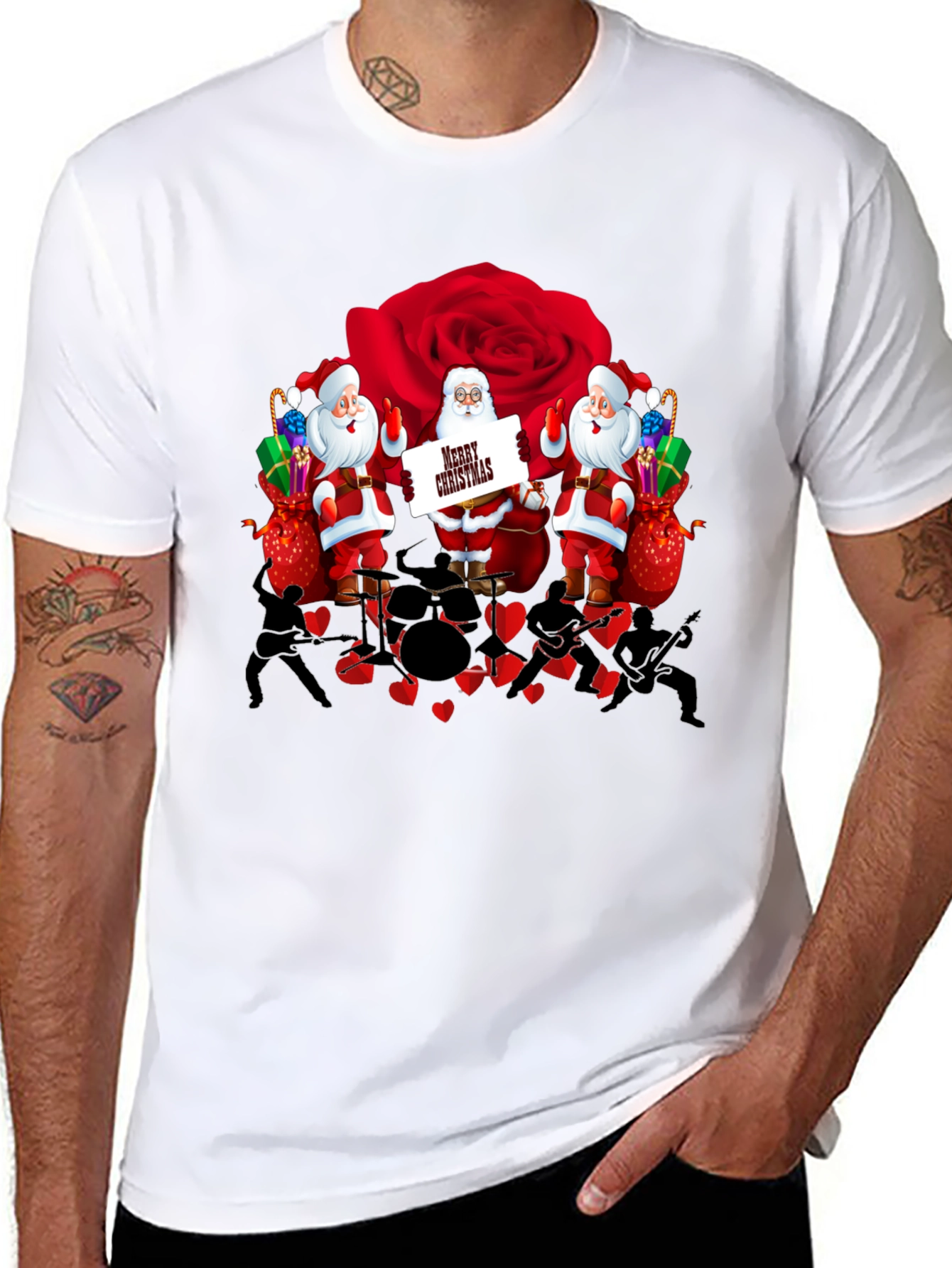 Santa Band Rose T-Shirt