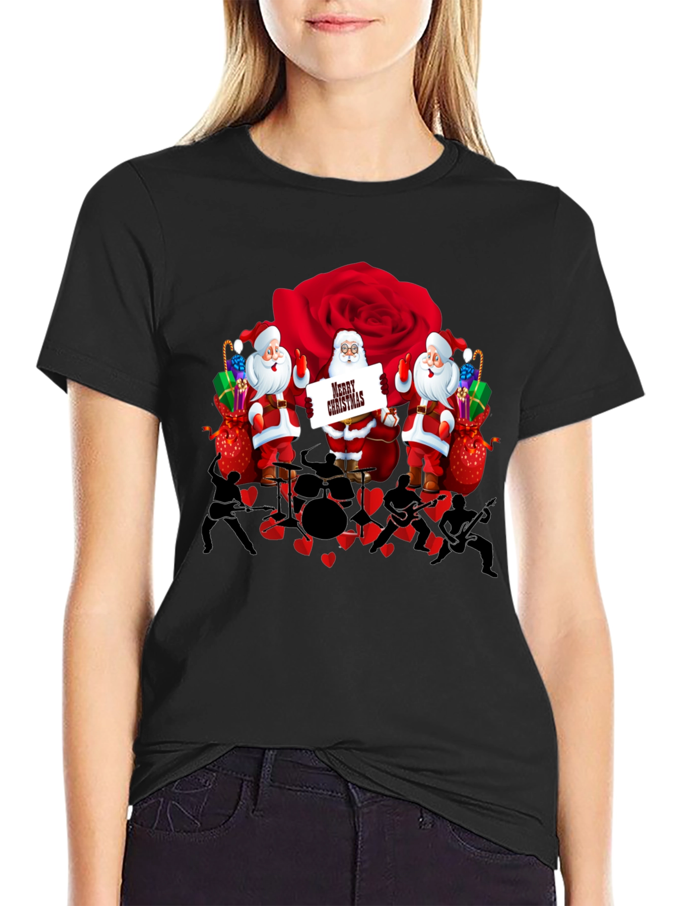 Santa Band Rose T-Shirt