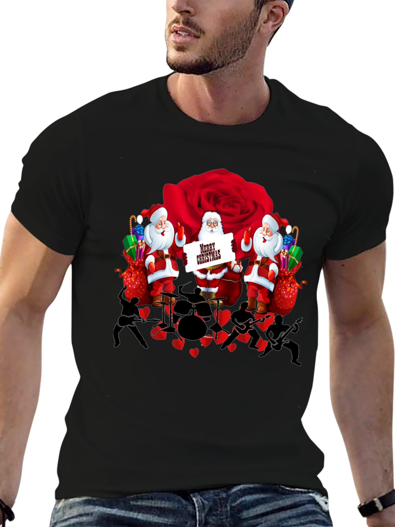 Santa Band Rose T-Shirt