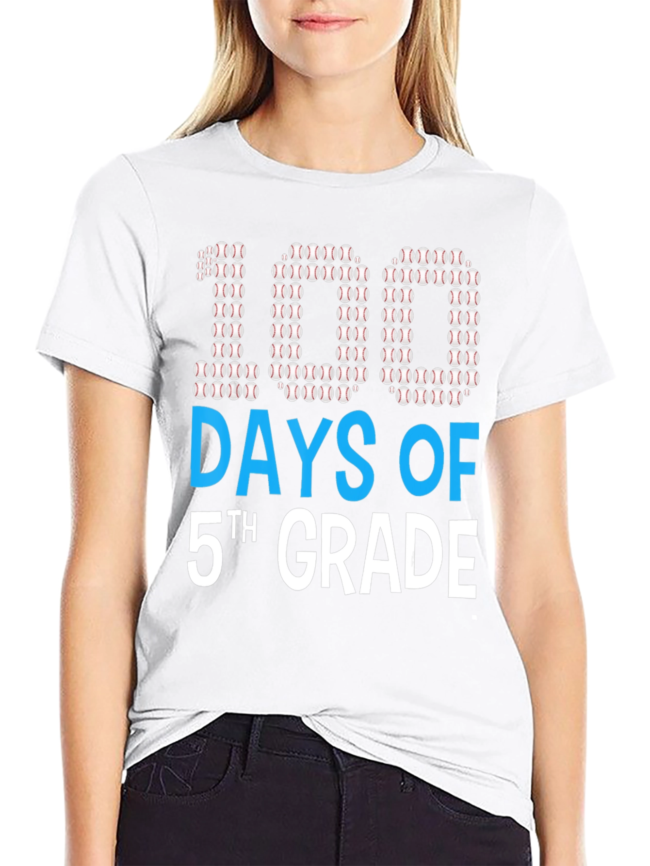 100 Days of 5th Grade Baseball T-Shirt