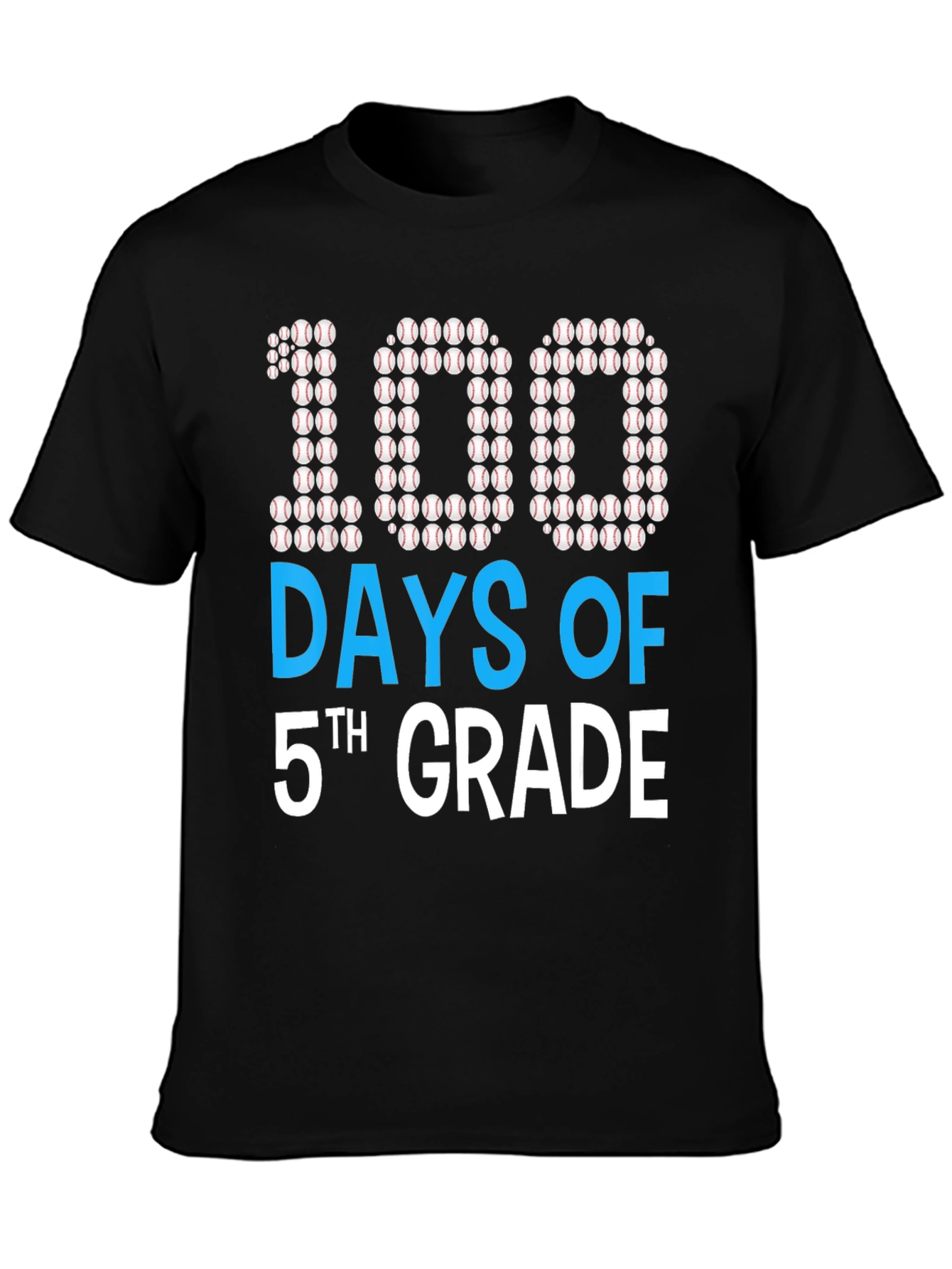 100 Days of 5th Grade Baseball T-Shirt