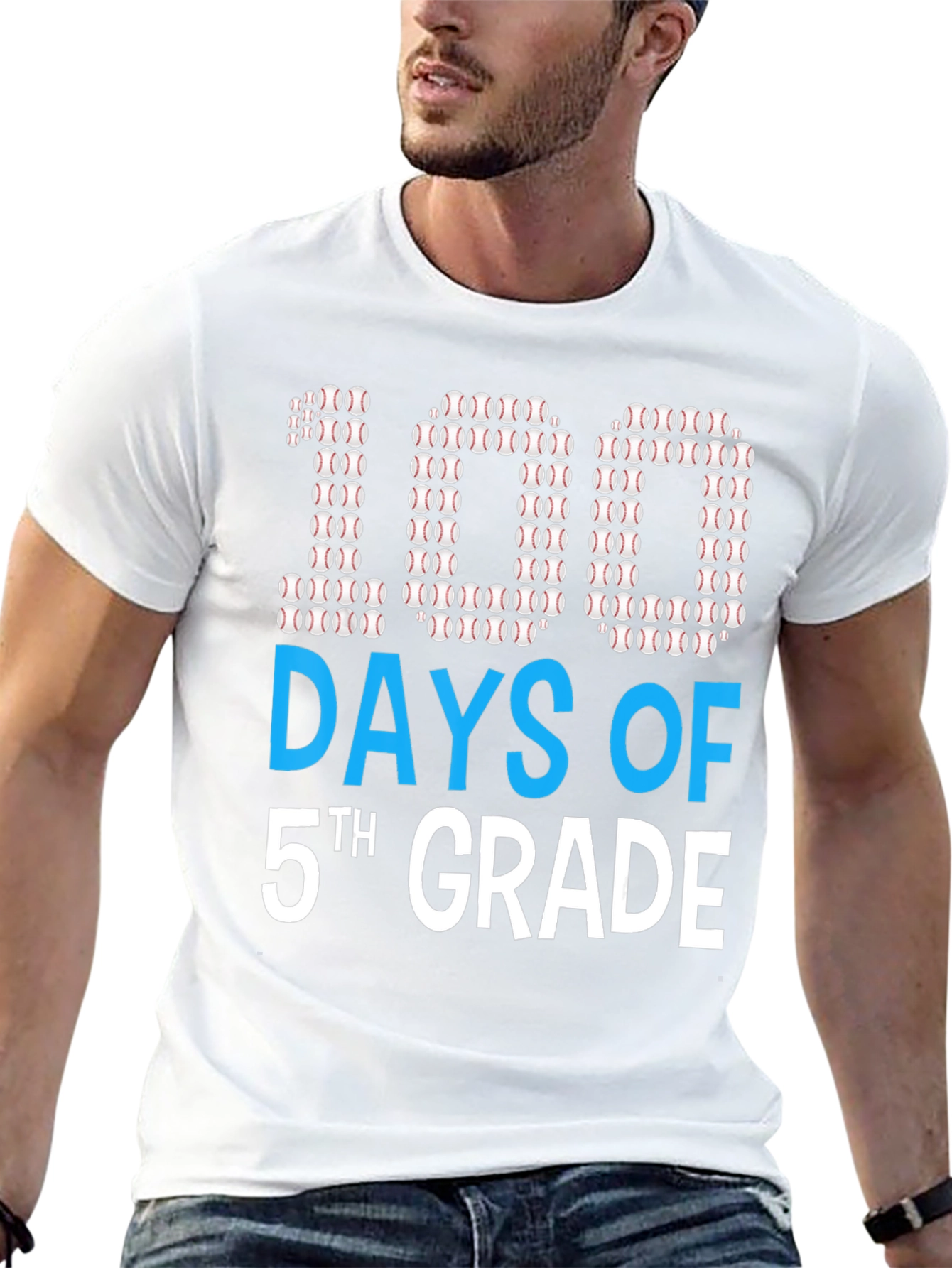 100 Days of 5th Grade Baseball T-Shirt