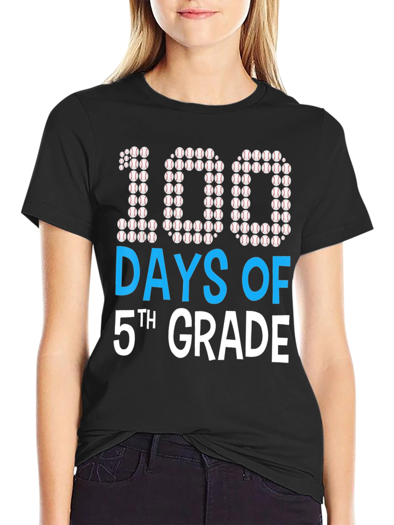 100 Days of 5th Grade Baseball T-Shirt