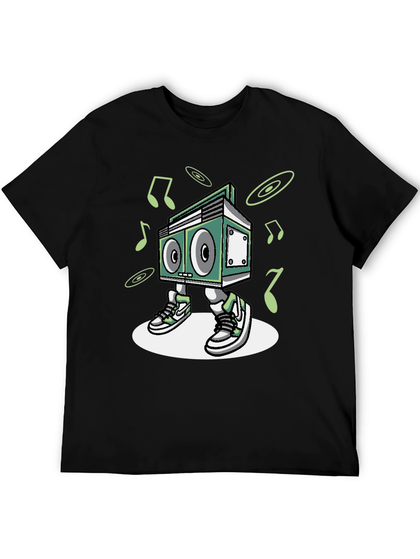 Cool Boombox Character Graphic T-Shirt