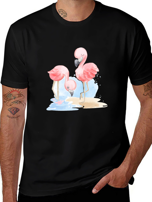 Flamingo Graphic Black T-Shirt