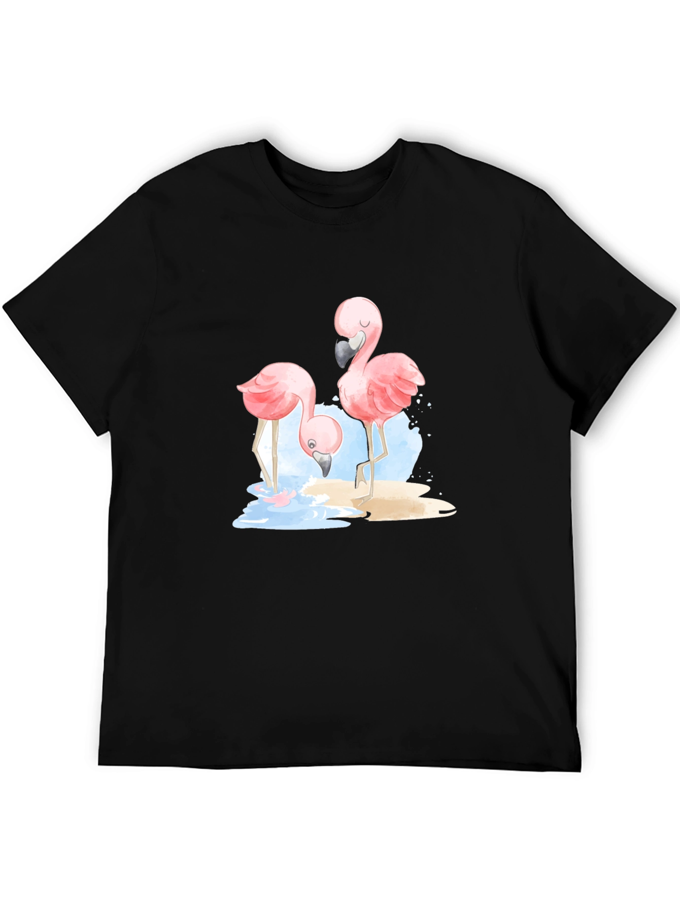 Flamingo Graphic Black T-Shirt