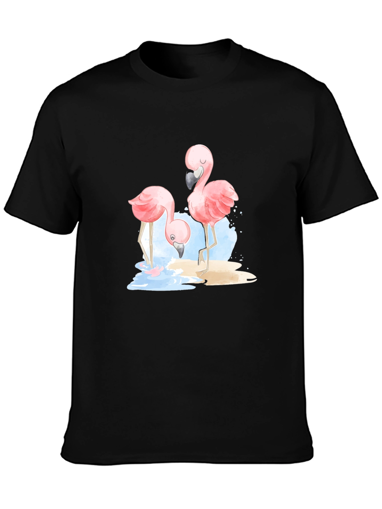 Flamingo Graphic Black T-Shirt