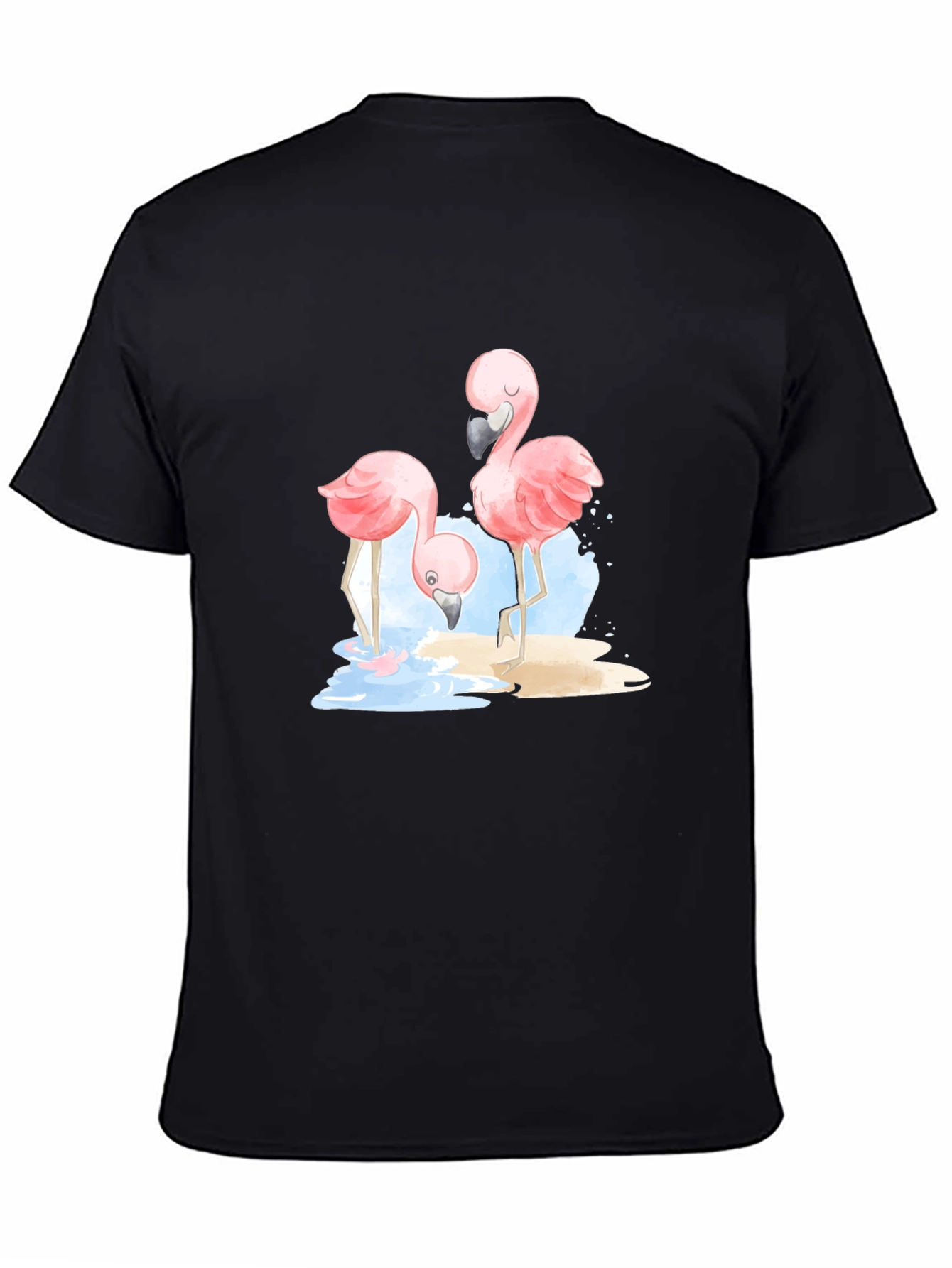 Flamingo Graphic Black T-Shirt