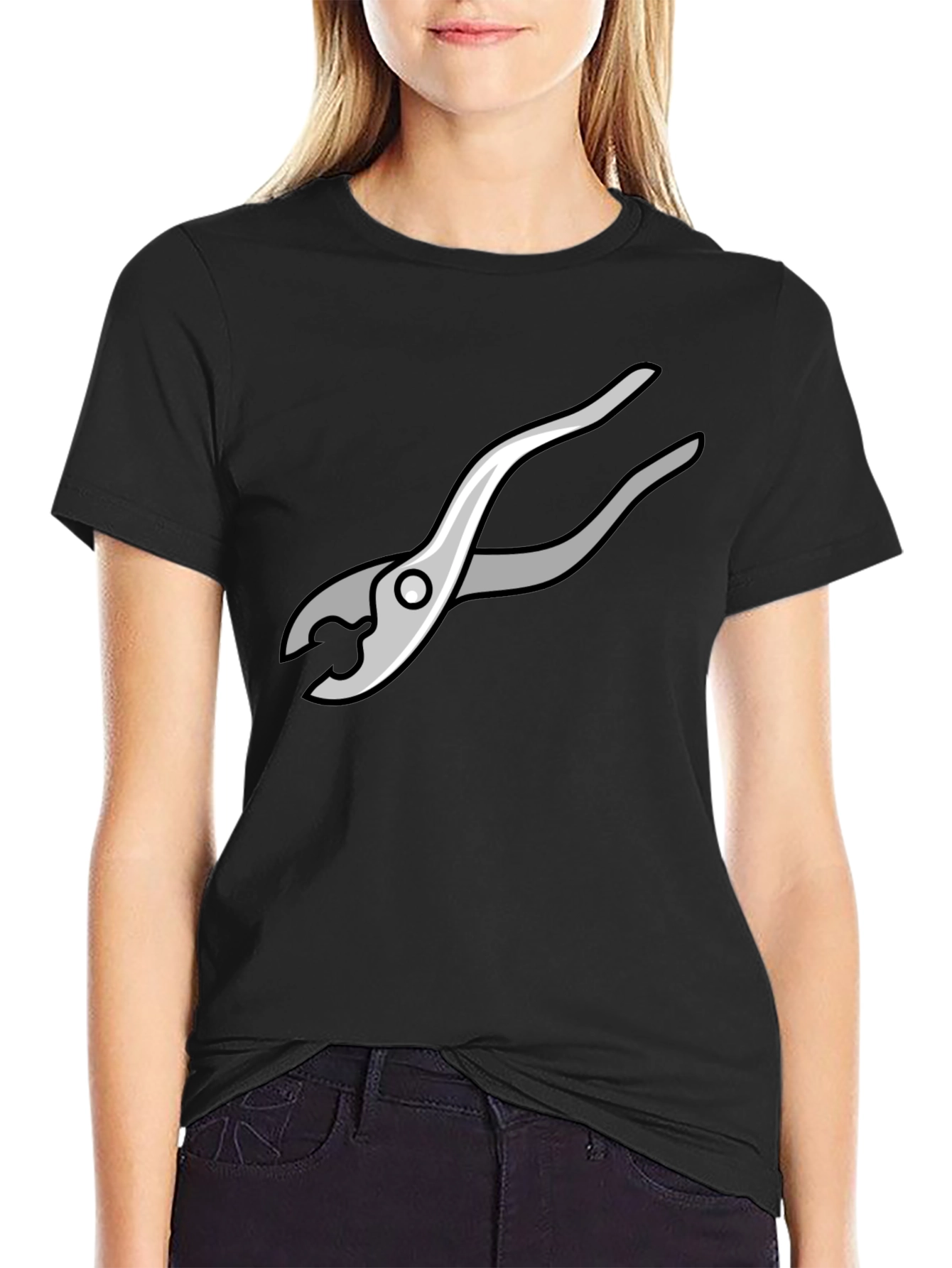Novelty Pliers Graphic Black T-Shirt