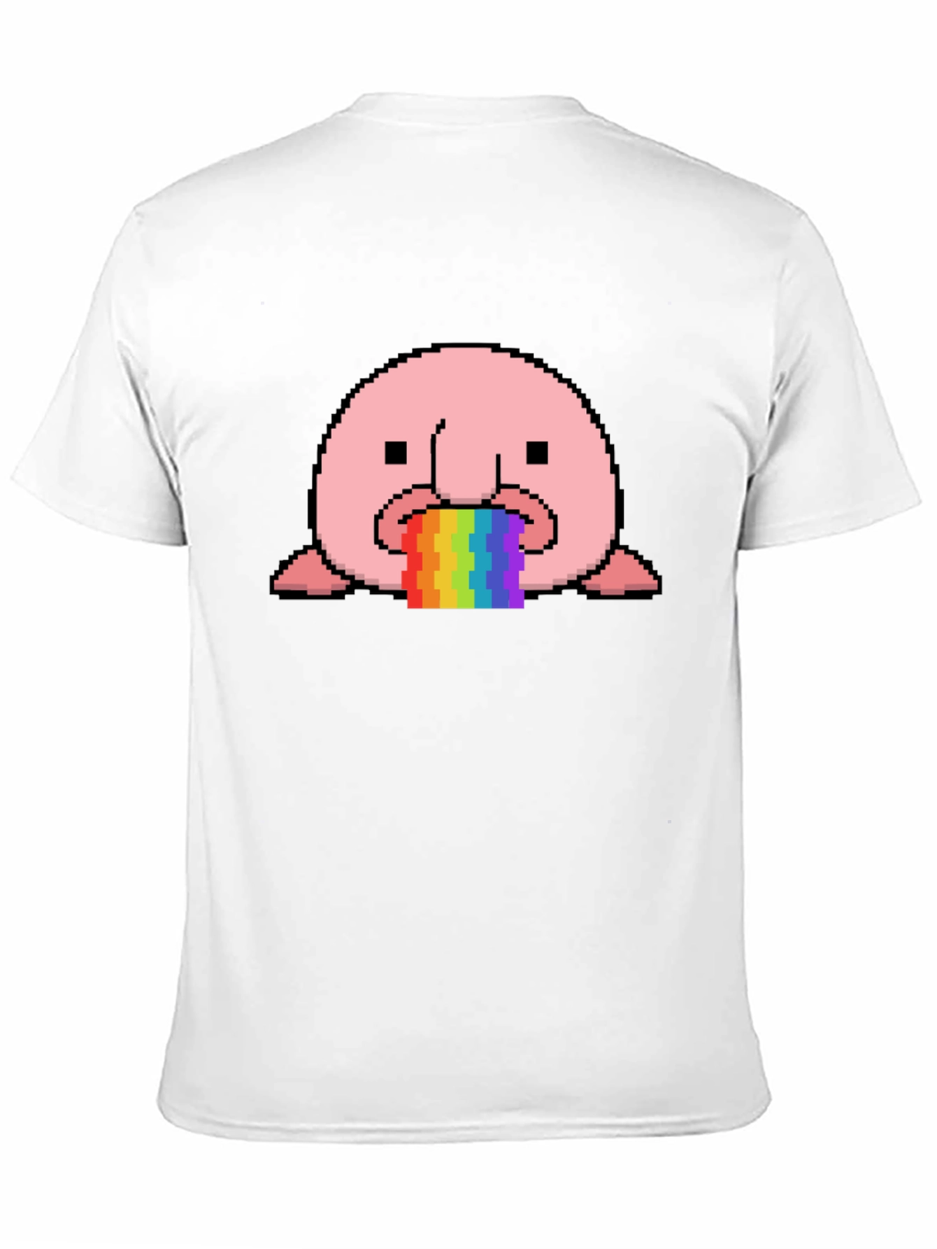 Blobfish Rainbow Vomit T-Shirt - Funny Pixel Art Tee