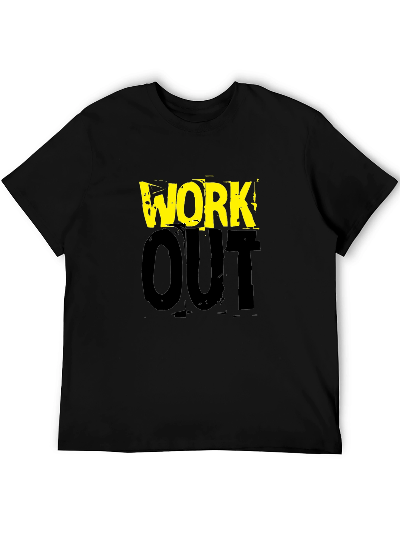 Work Out Black Graphic Print T-Shirt