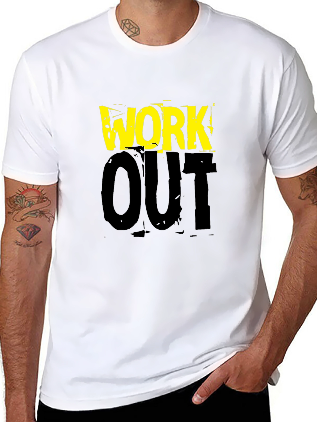 Work Out Black Graphic Print T-Shirt