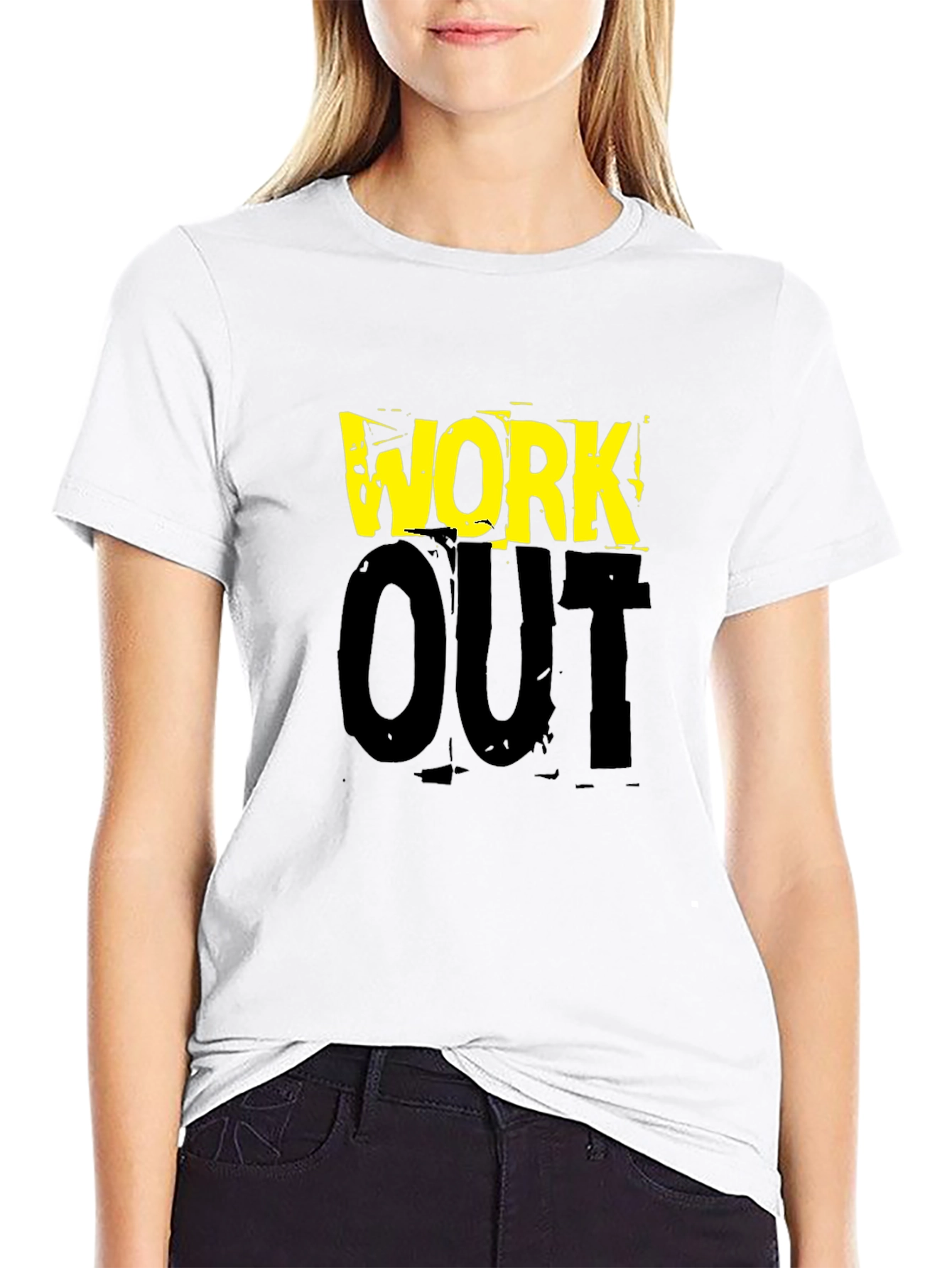 Work Out Black Graphic Print T-Shirt
