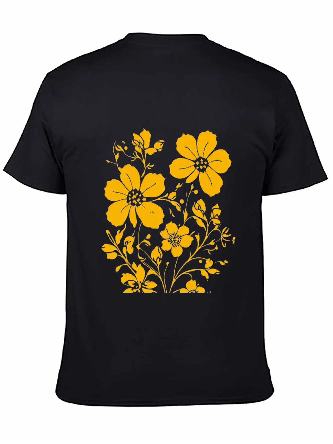 Fild Flowers Ink Drawing Yellow Unisex Casual T-Shirt – Clean Design For Daily Comfort