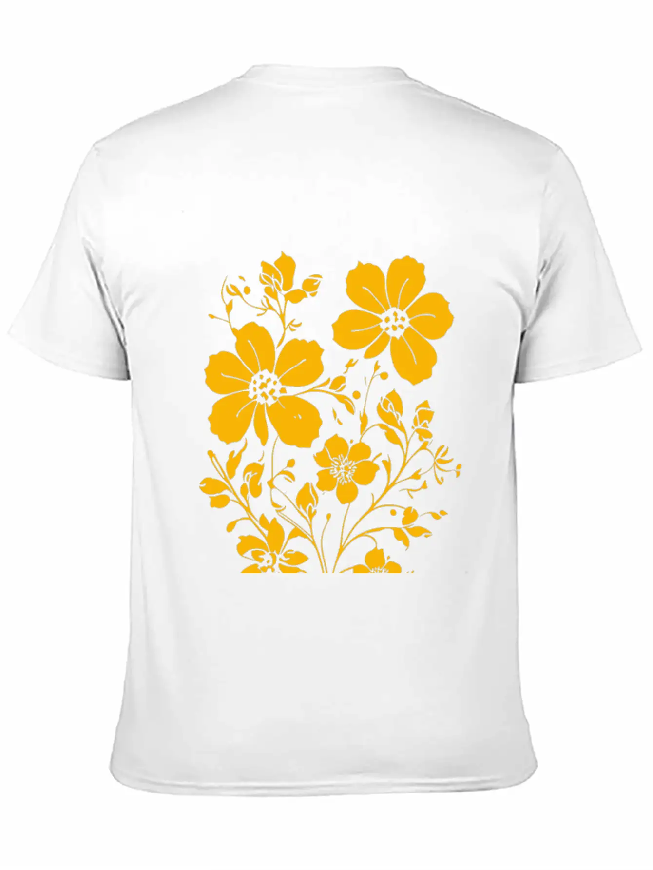 Fild Flowers Ink Drawing Yellow Unisex Casual T-Shirt – Clean Design For Daily Comfort
