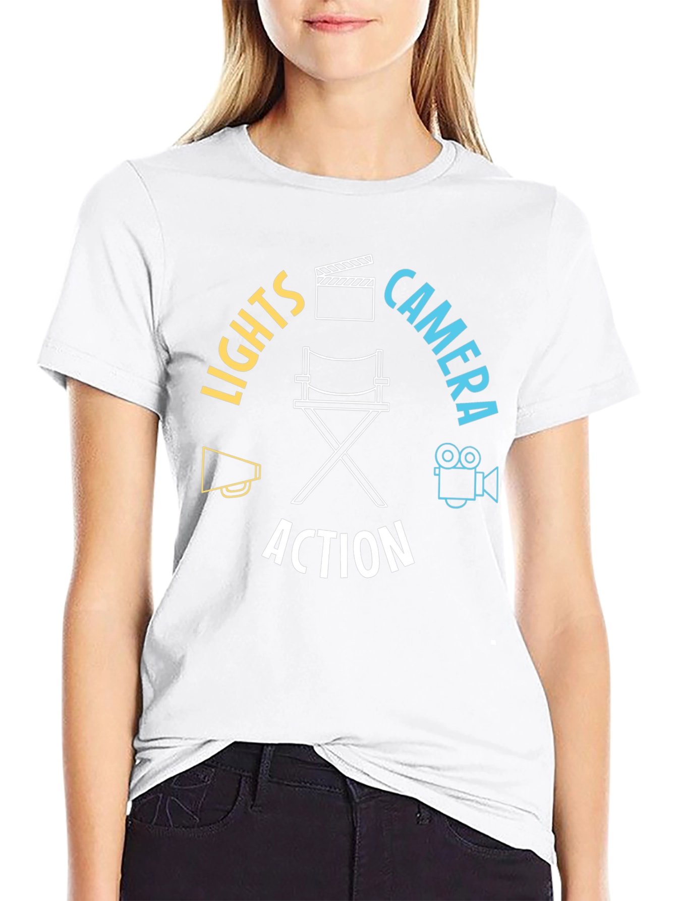 Lights Camera Action T-Shirt - Movie Lover Tee