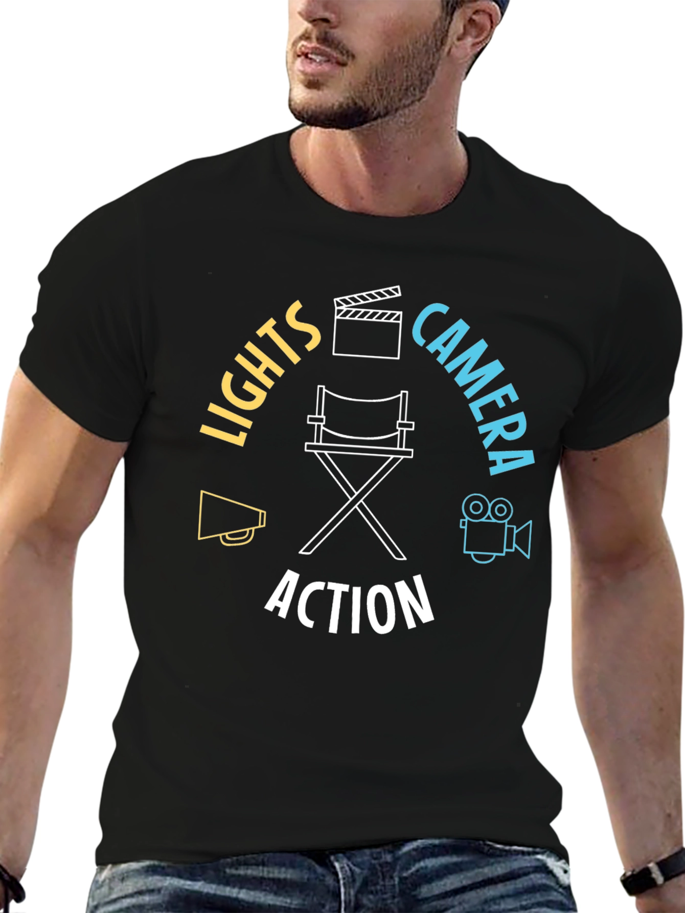 Lights Camera Action T-Shirt - Movie Lover Tee
