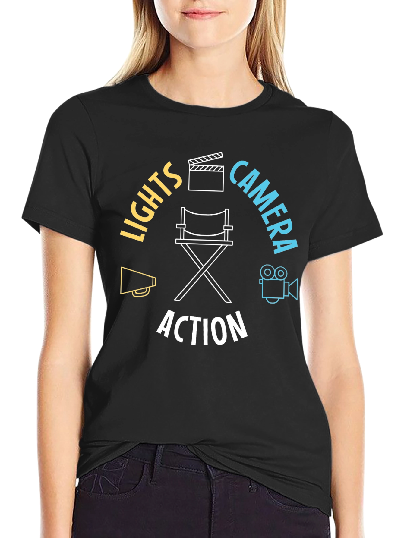 Lights Camera Action T-Shirt - Movie Lover Tee