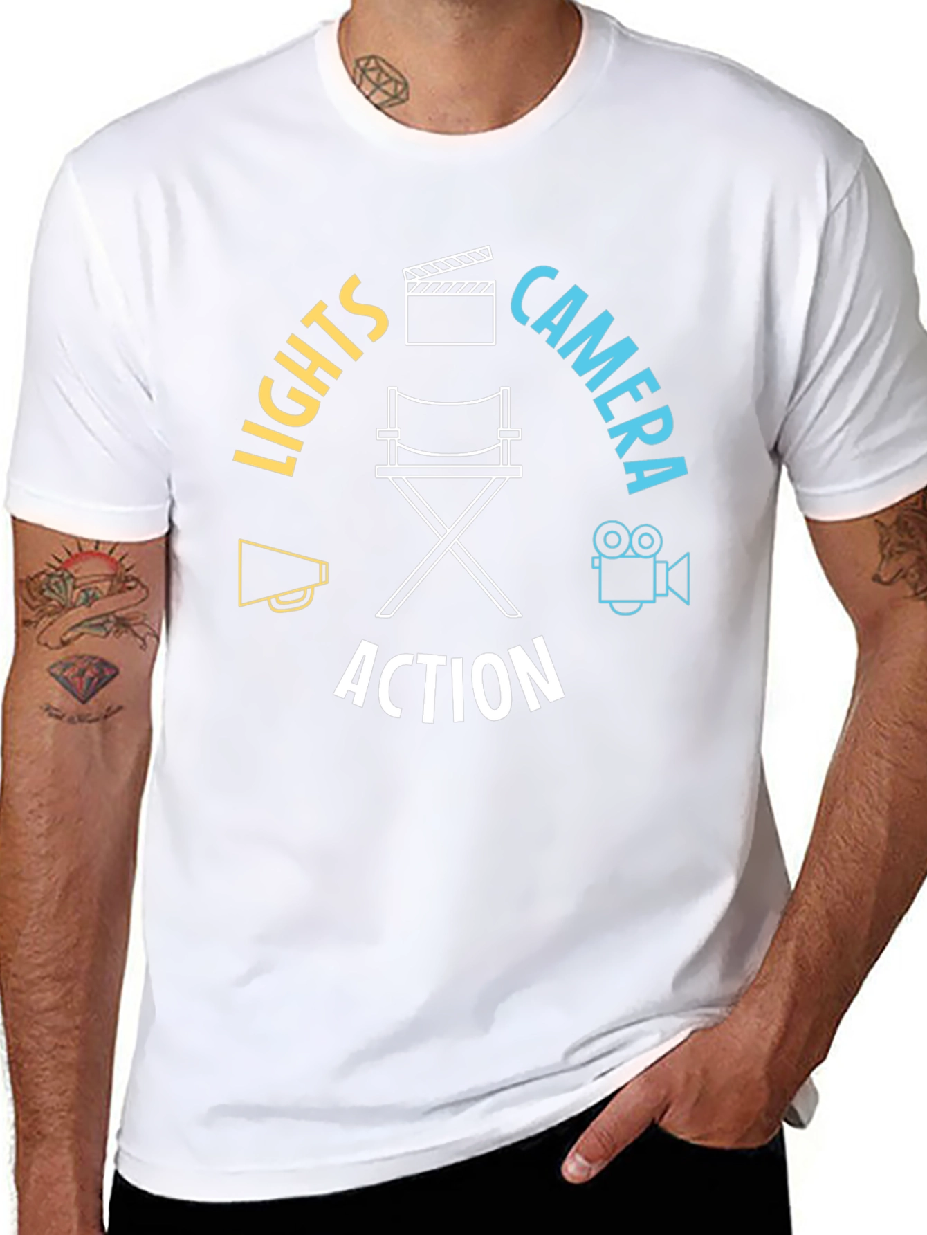 Lights Camera Action T-Shirt - Movie Lover Tee