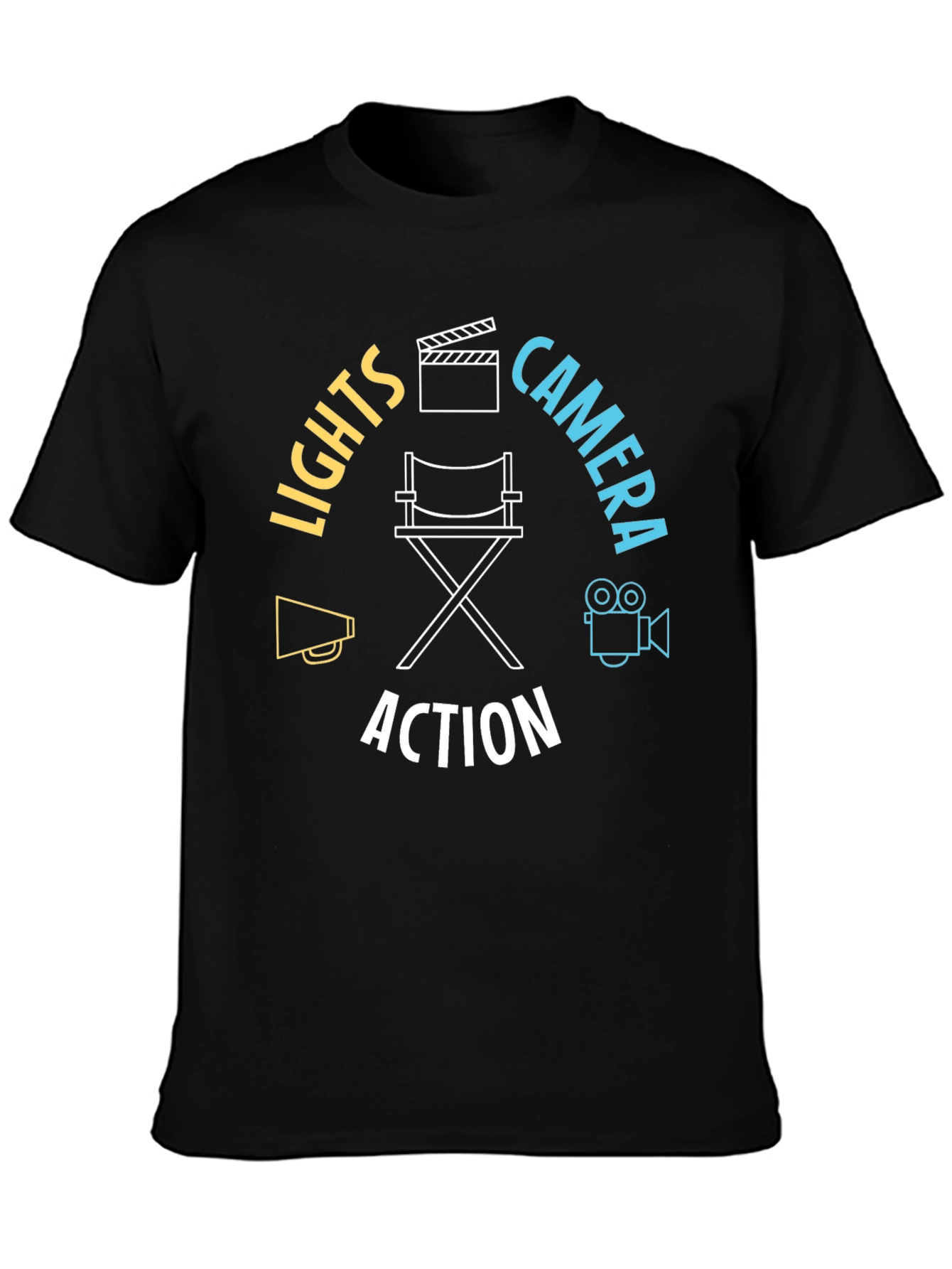 Lights Camera Action T-Shirt - Movie Lover Tee