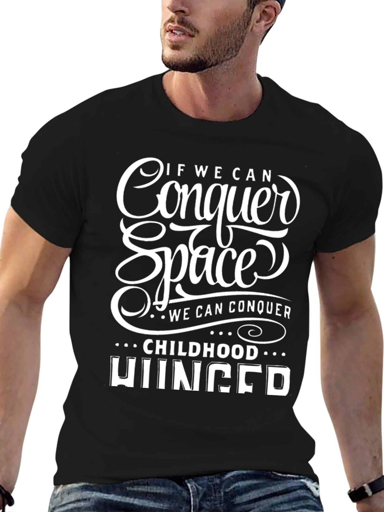 Conquer Space Black Graphic T-Shirt