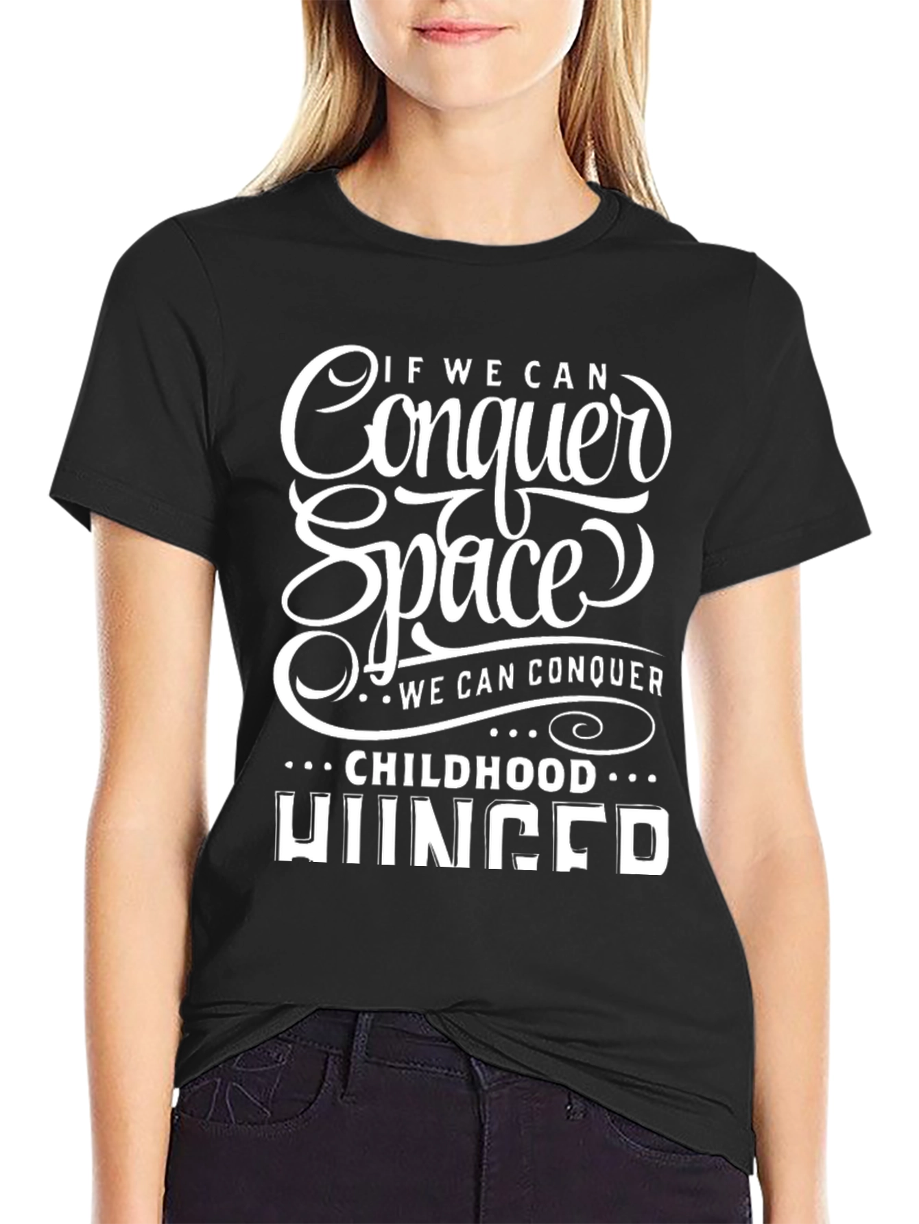 Conquer Space Black Graphic T-Shirt