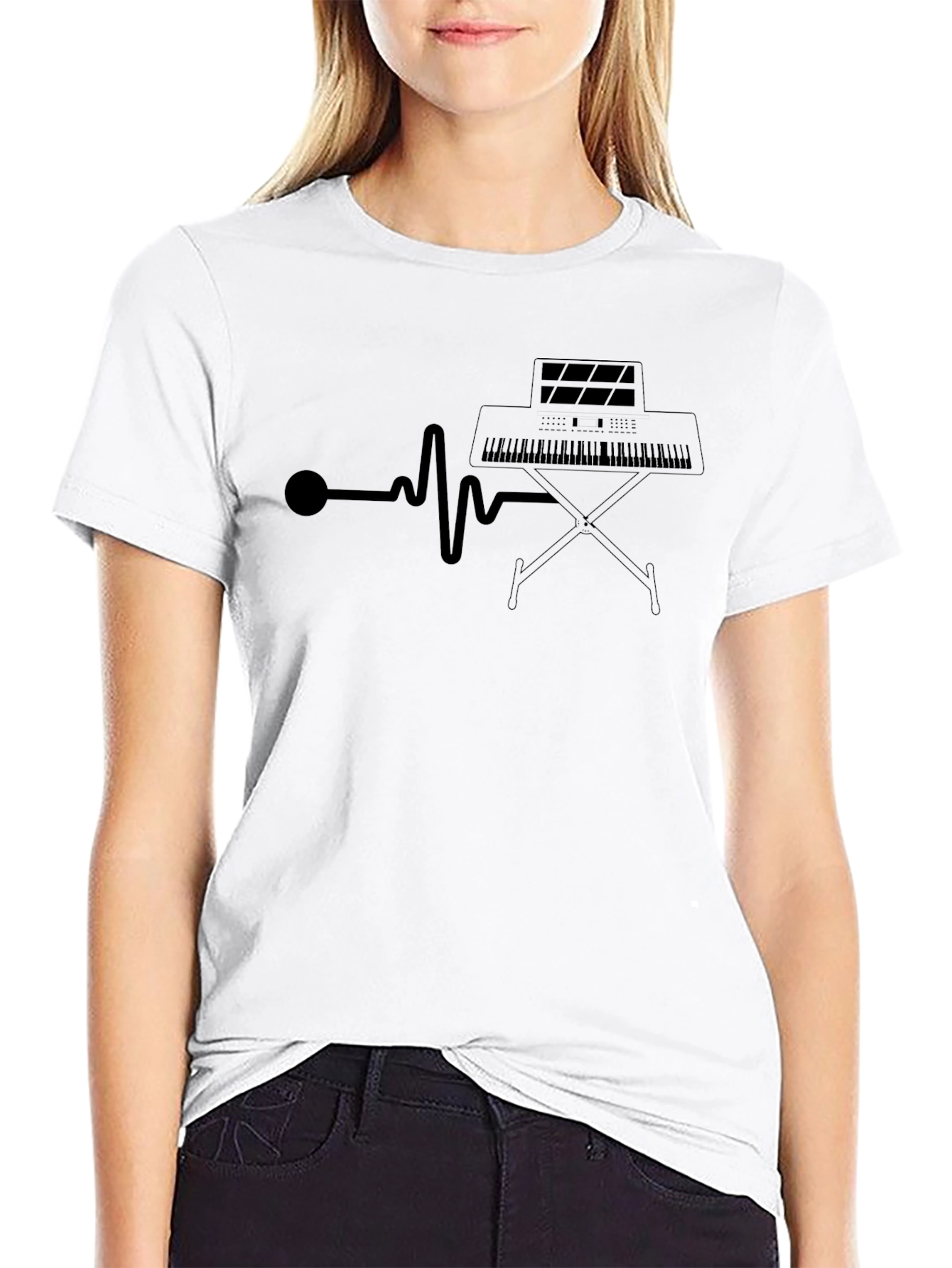 Musical Heartbeat T-Shirt - Keyboard Design