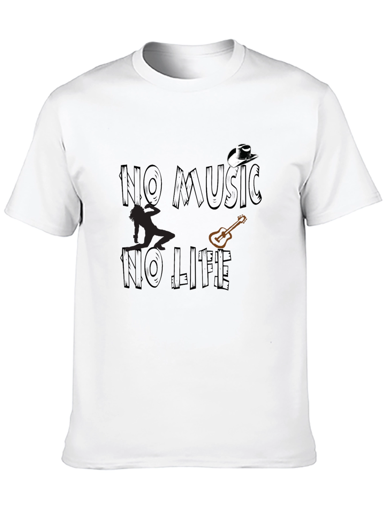 No Music No Life Graphic Tee - Black