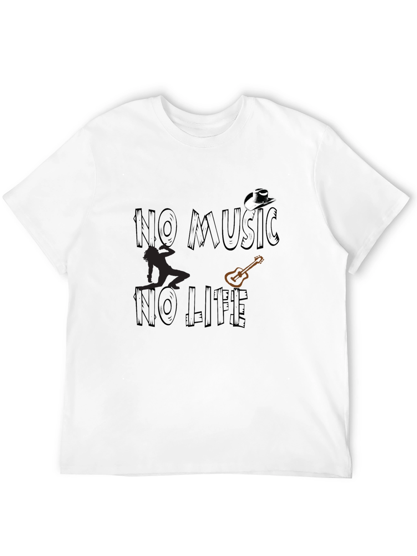 No Music No Life Graphic Tee - Black