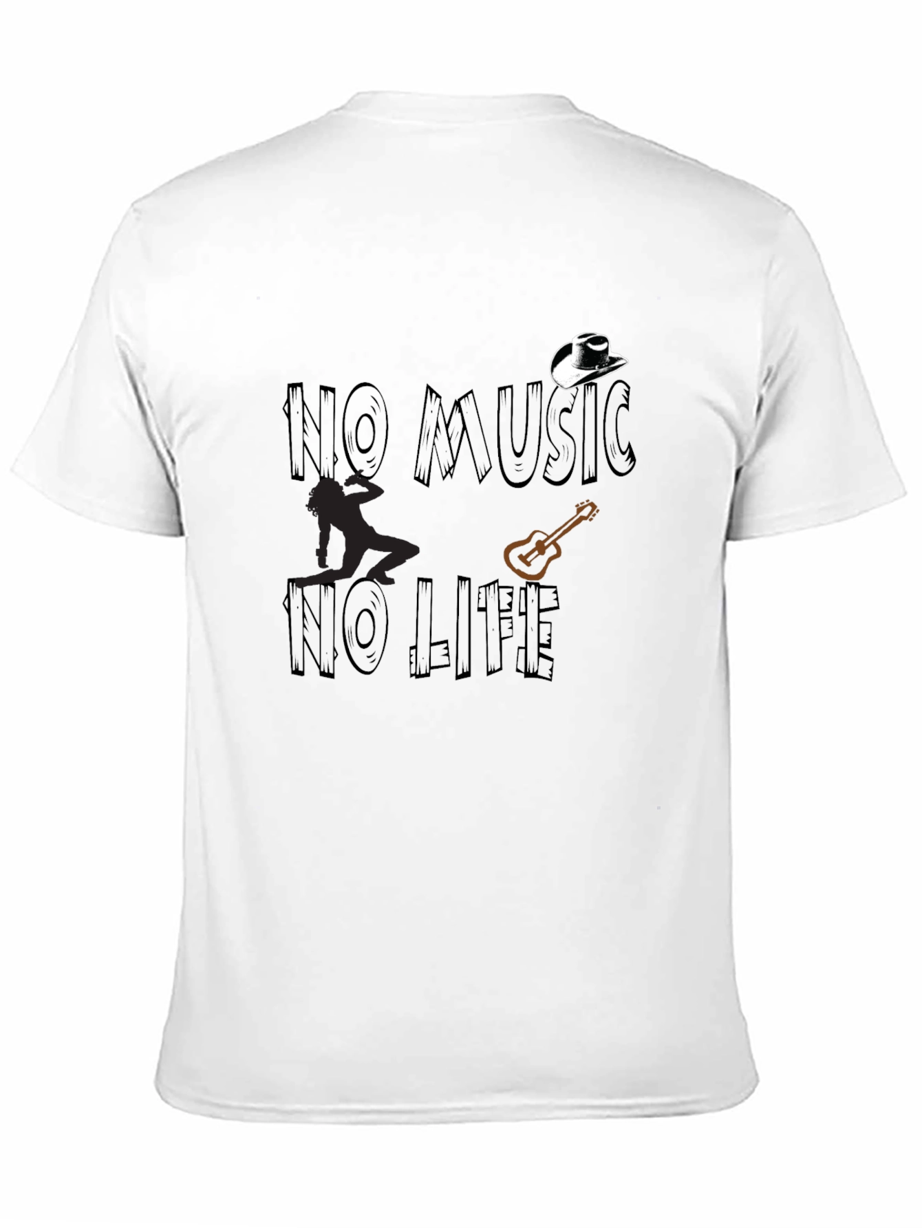 No Music No Life Graphic Tee - Black