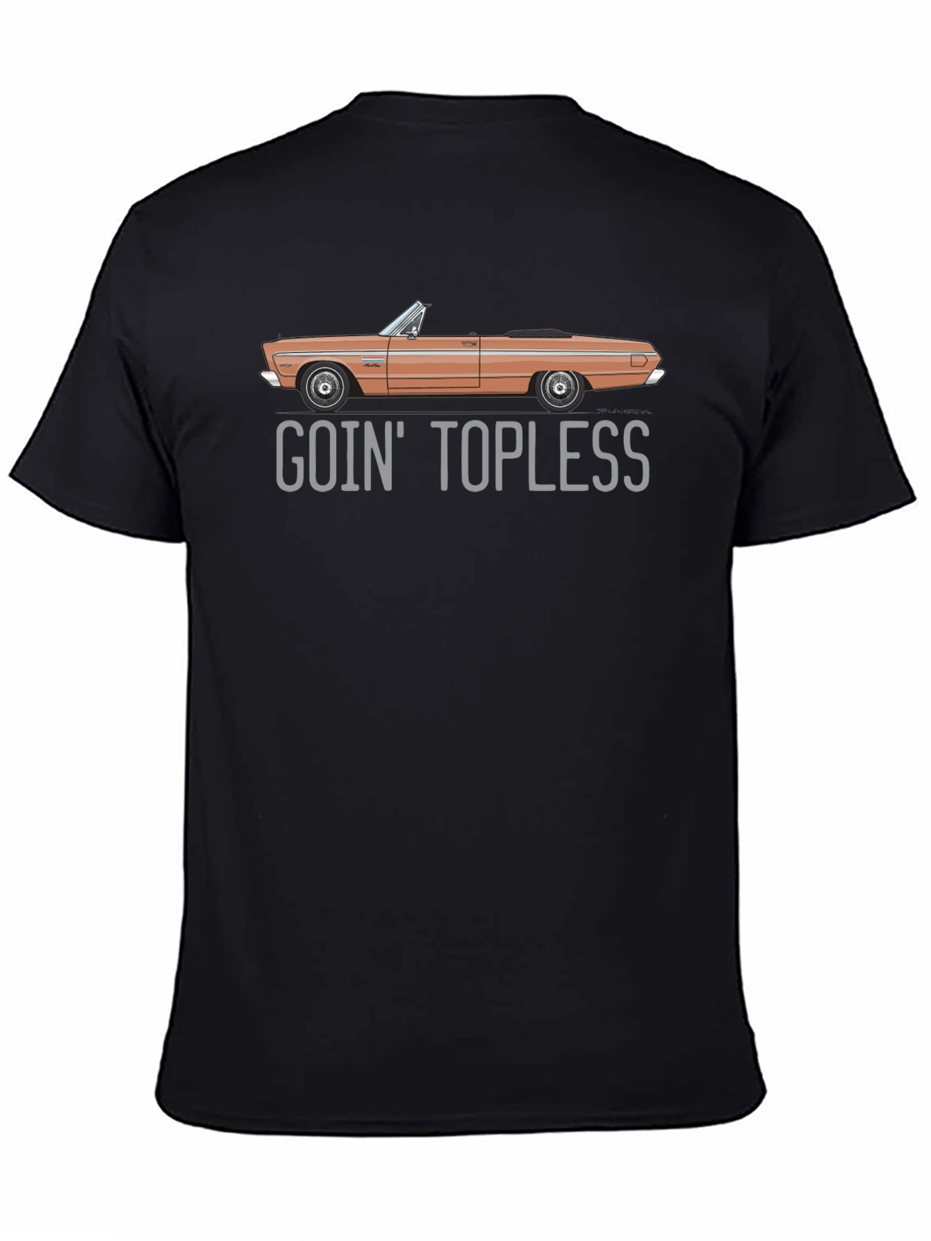 Goin Topless Car Graphic Black T-Shirt