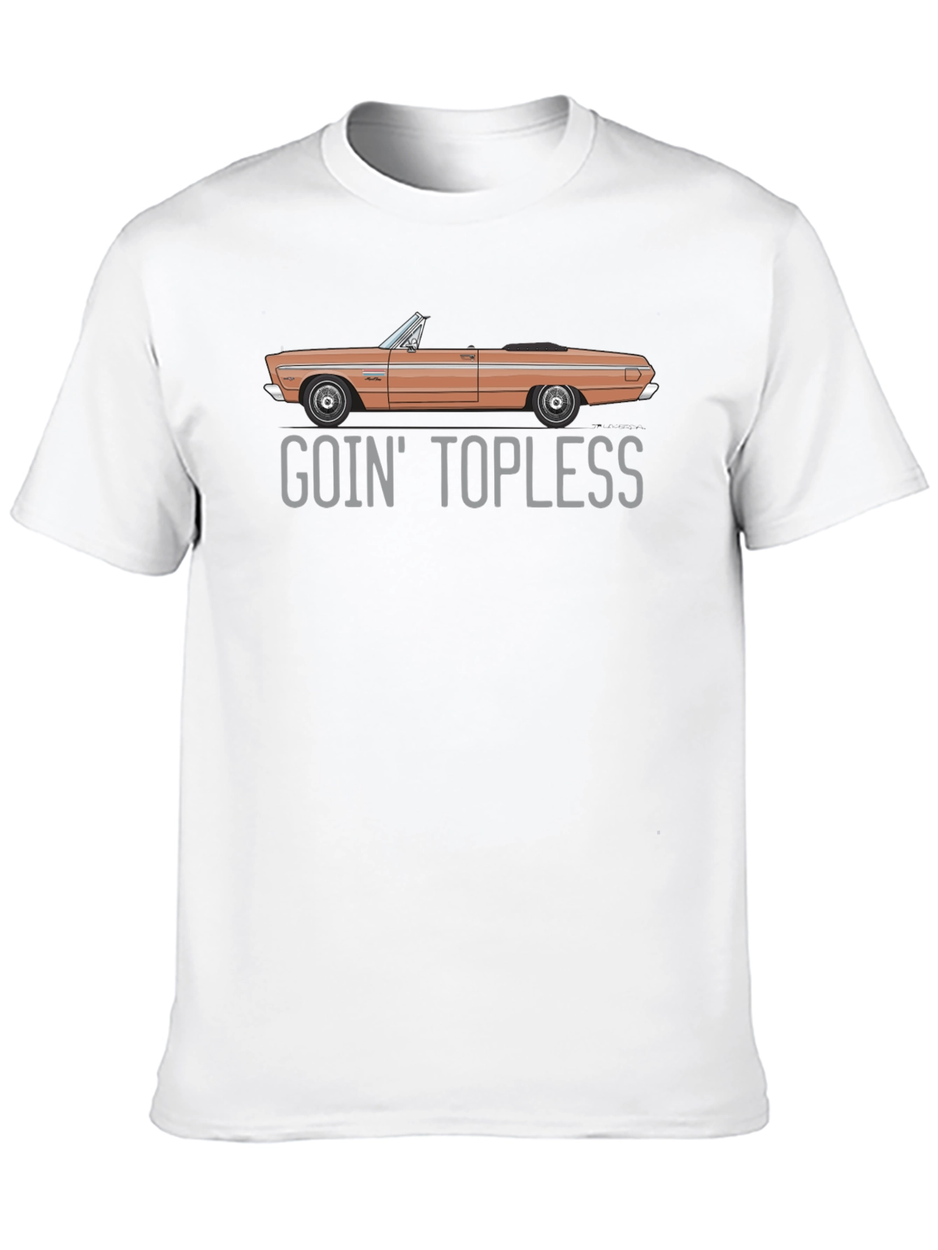 Goin Topless Car Graphic Black T-Shirt