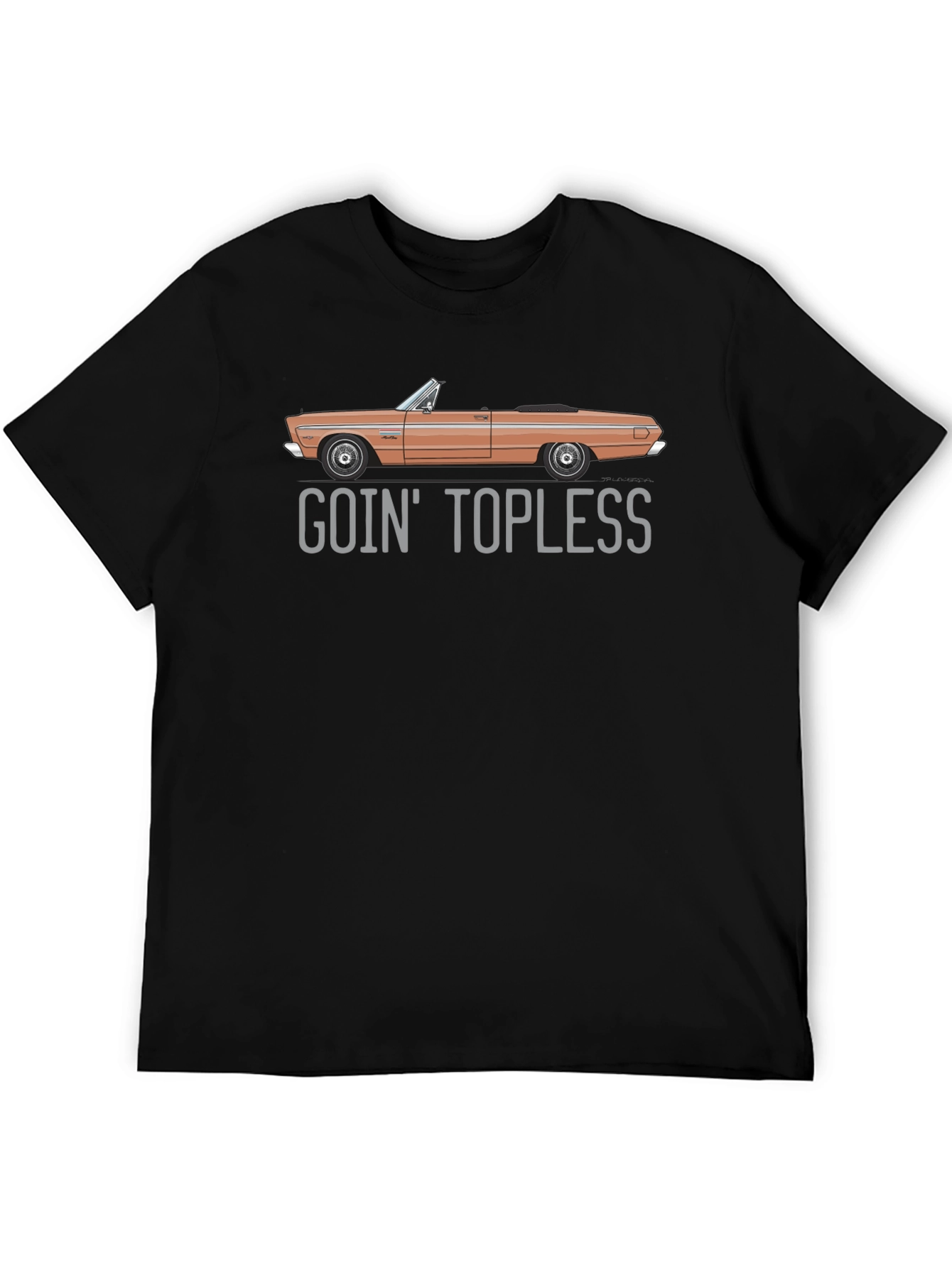 Goin Topless Car Graphic Black T-Shirt