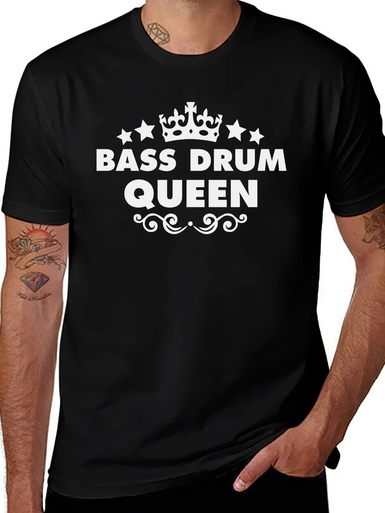 Bass Drum Queen Graphic Tee - Black T-Shirt