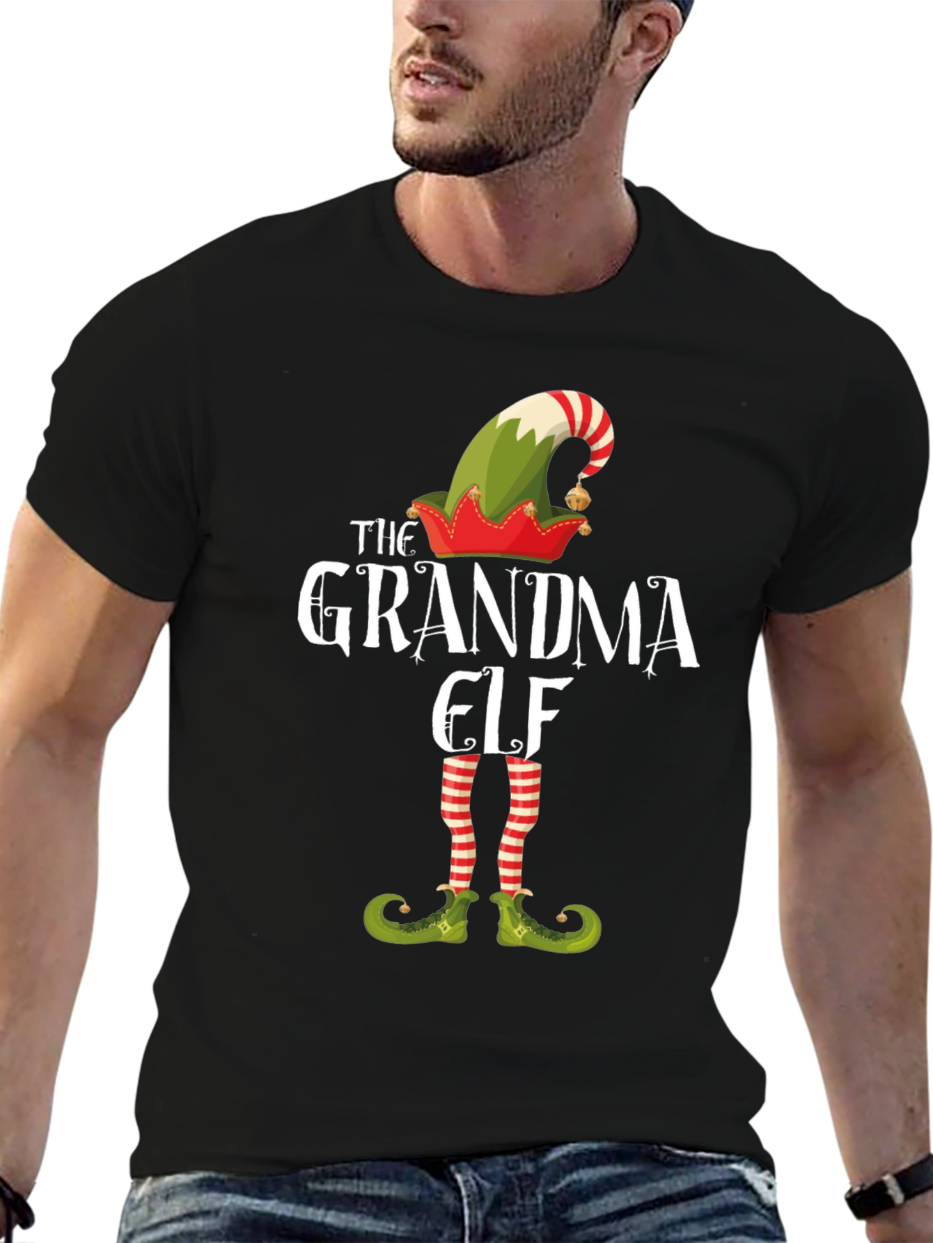 Grandma Elf Christmas T-Shirt Festive Holiday Tee