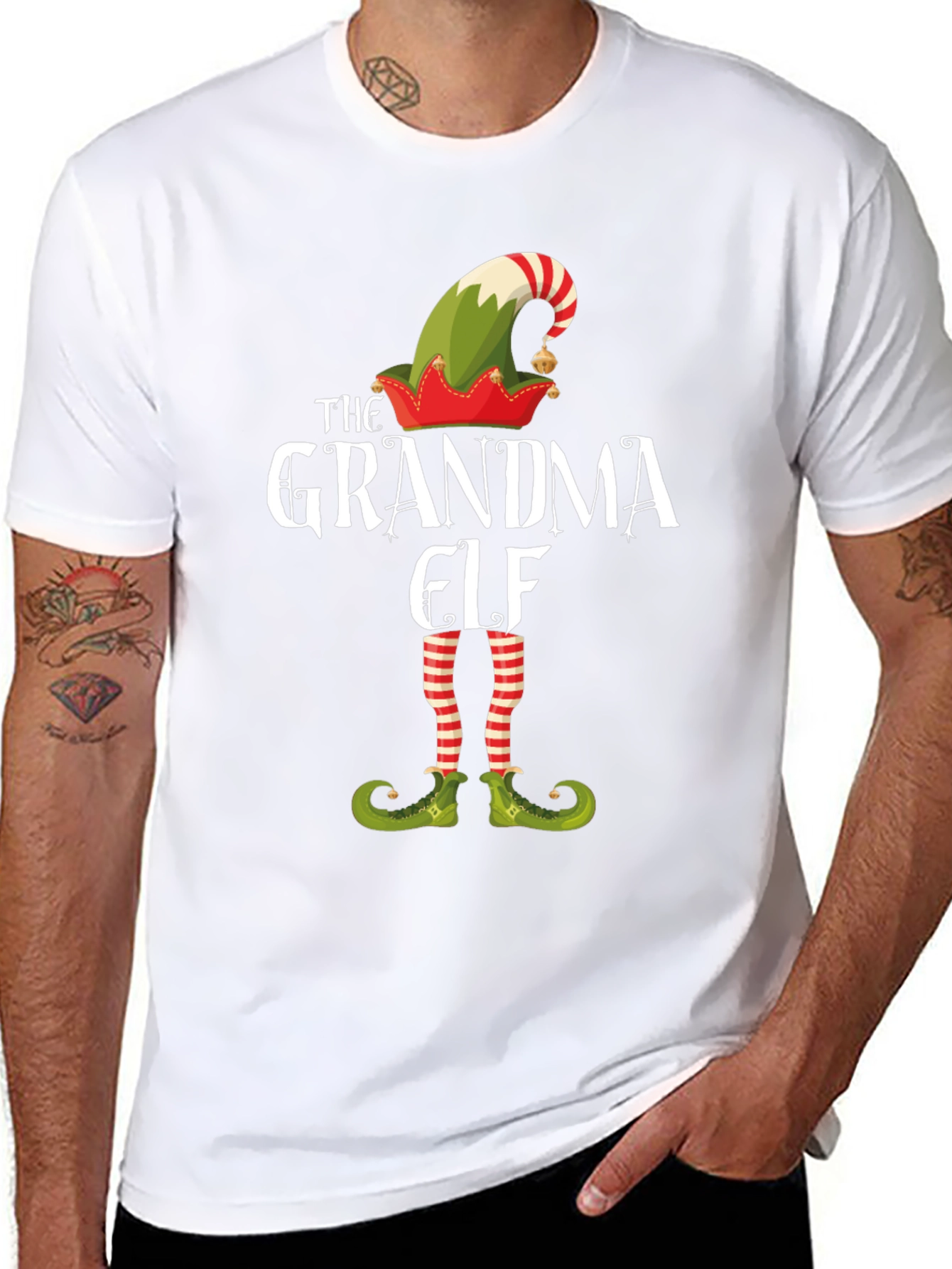 Grandma Elf Christmas T-Shirt Festive Holiday Tee