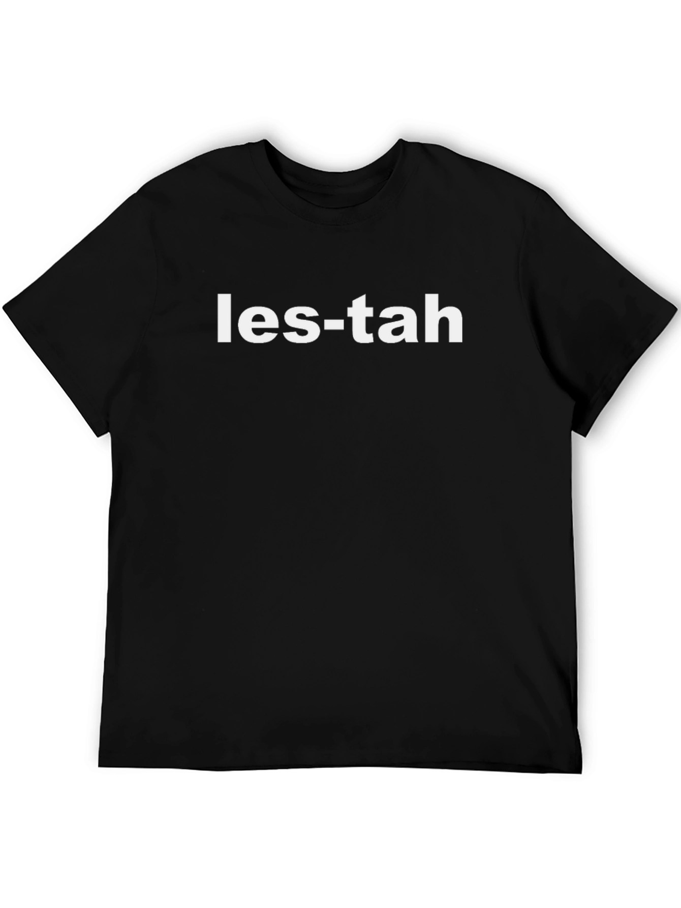 Les-tah Graphic T-Shirt - Black Crew Neck Tee