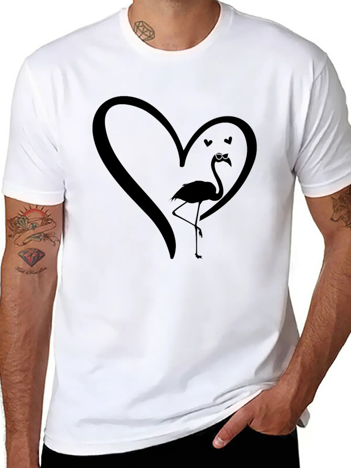 Flamingo Heart Flamingo Lover Flamingo Unisex Casual T-Shirt – Clean Design For Daily Comfort